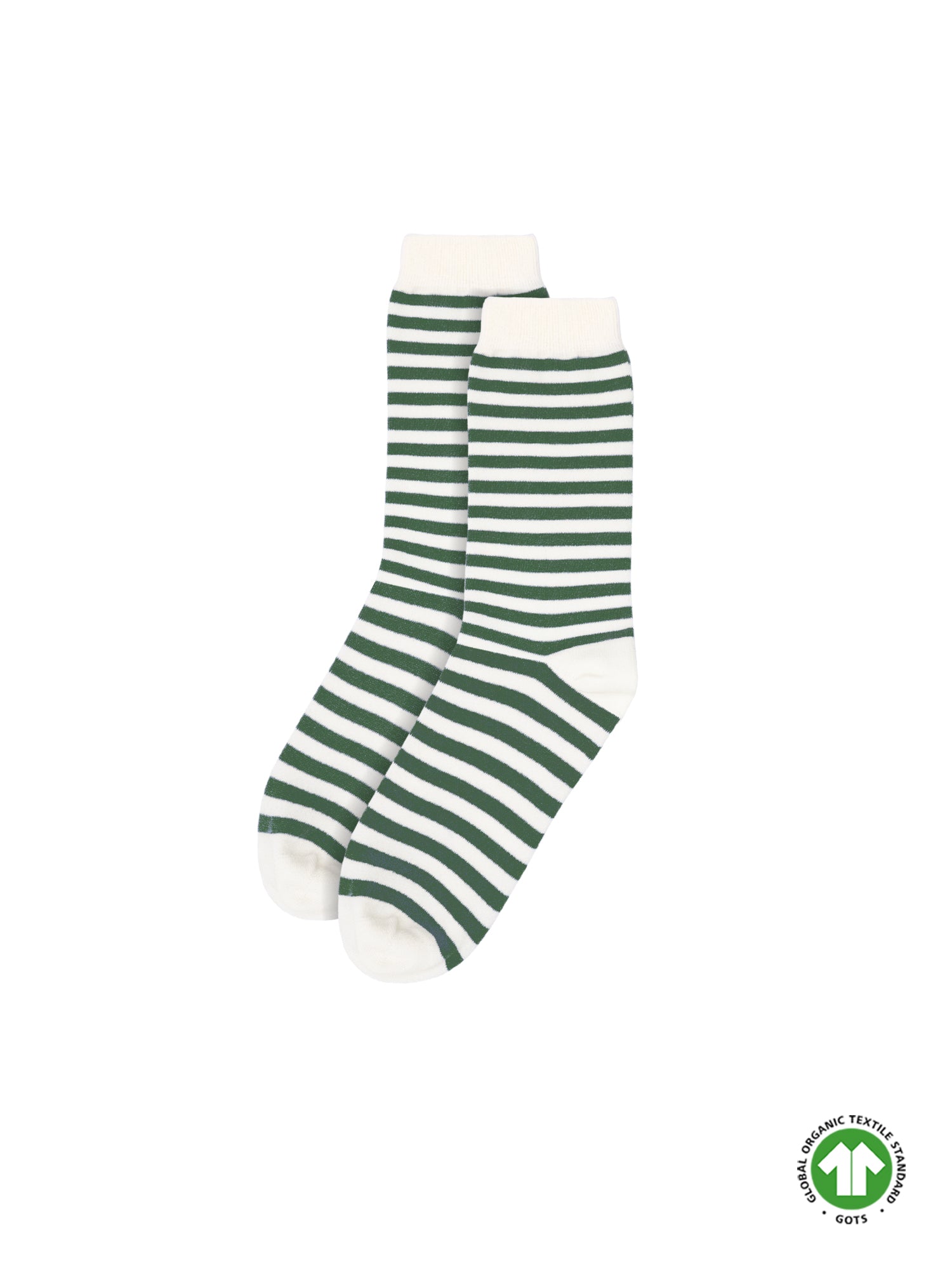 Streifensocken - creme grün