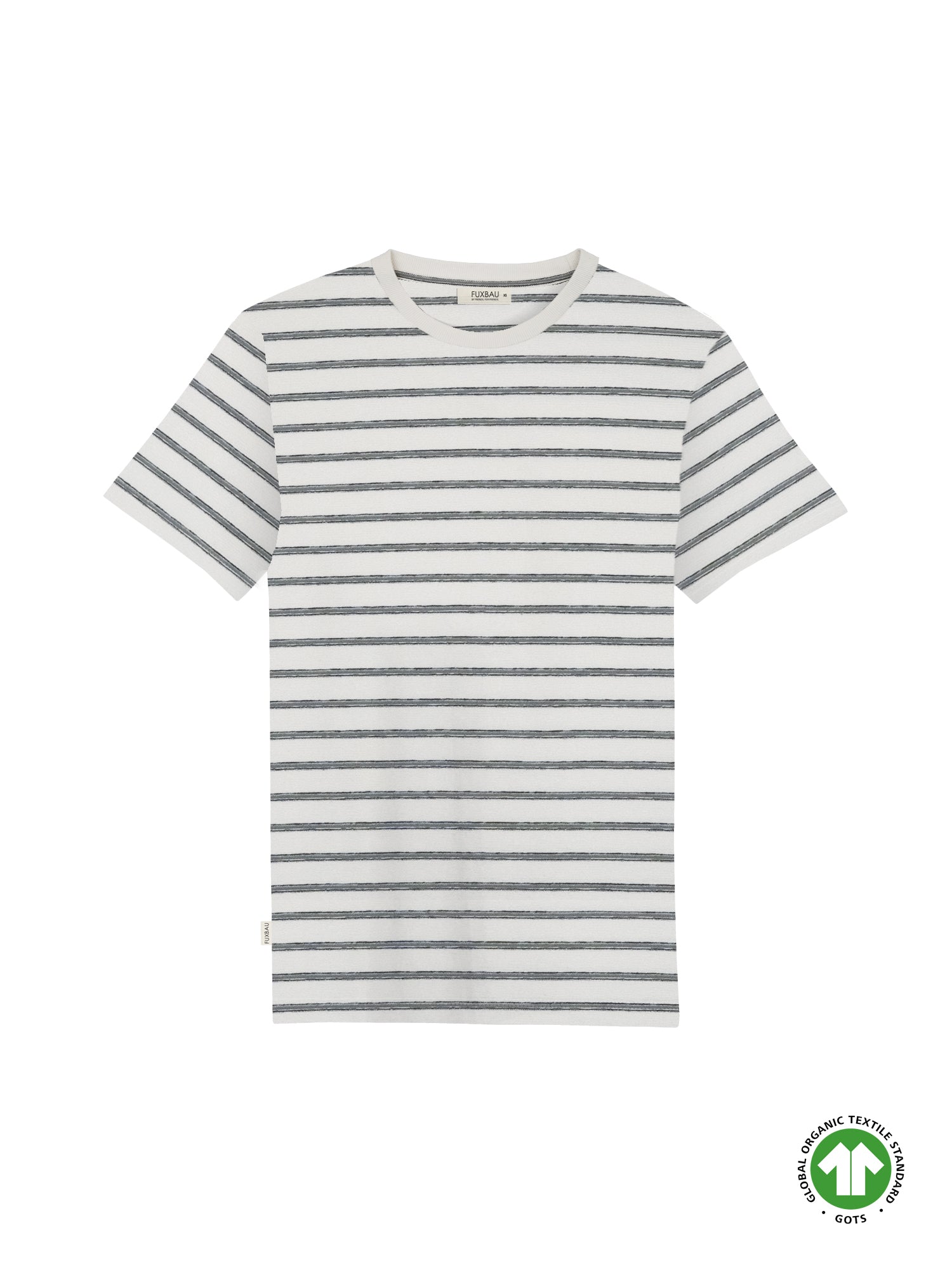 Gestreiftes Männer T-Shirt Milos - cremeweiß salbei