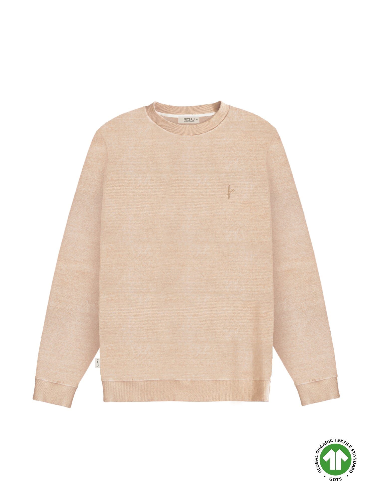 Nachhaltiger Männer Samt Pullover in beige gelb geriffelt von FUXBAU aus 100% GOTS zertifizierter Biobaumwolle