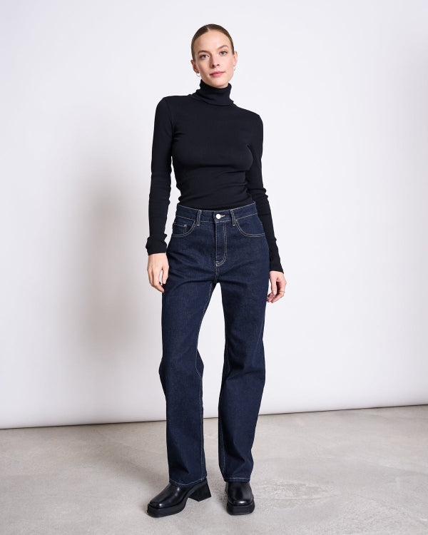 MINIRIB TURTLENECK CHUVA BLACK GOTS