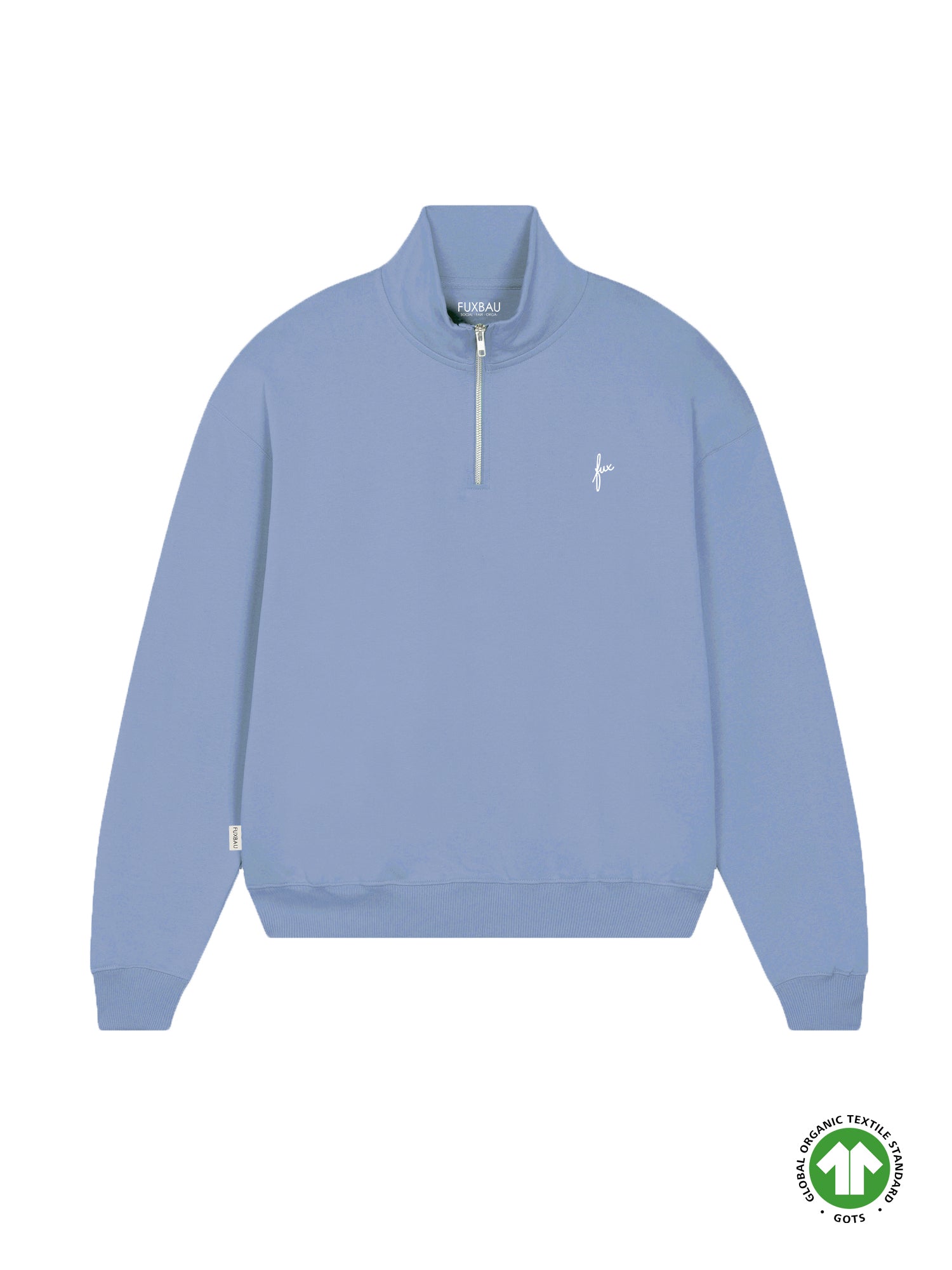 Frauen fux Half Zip Sweater - hellblau