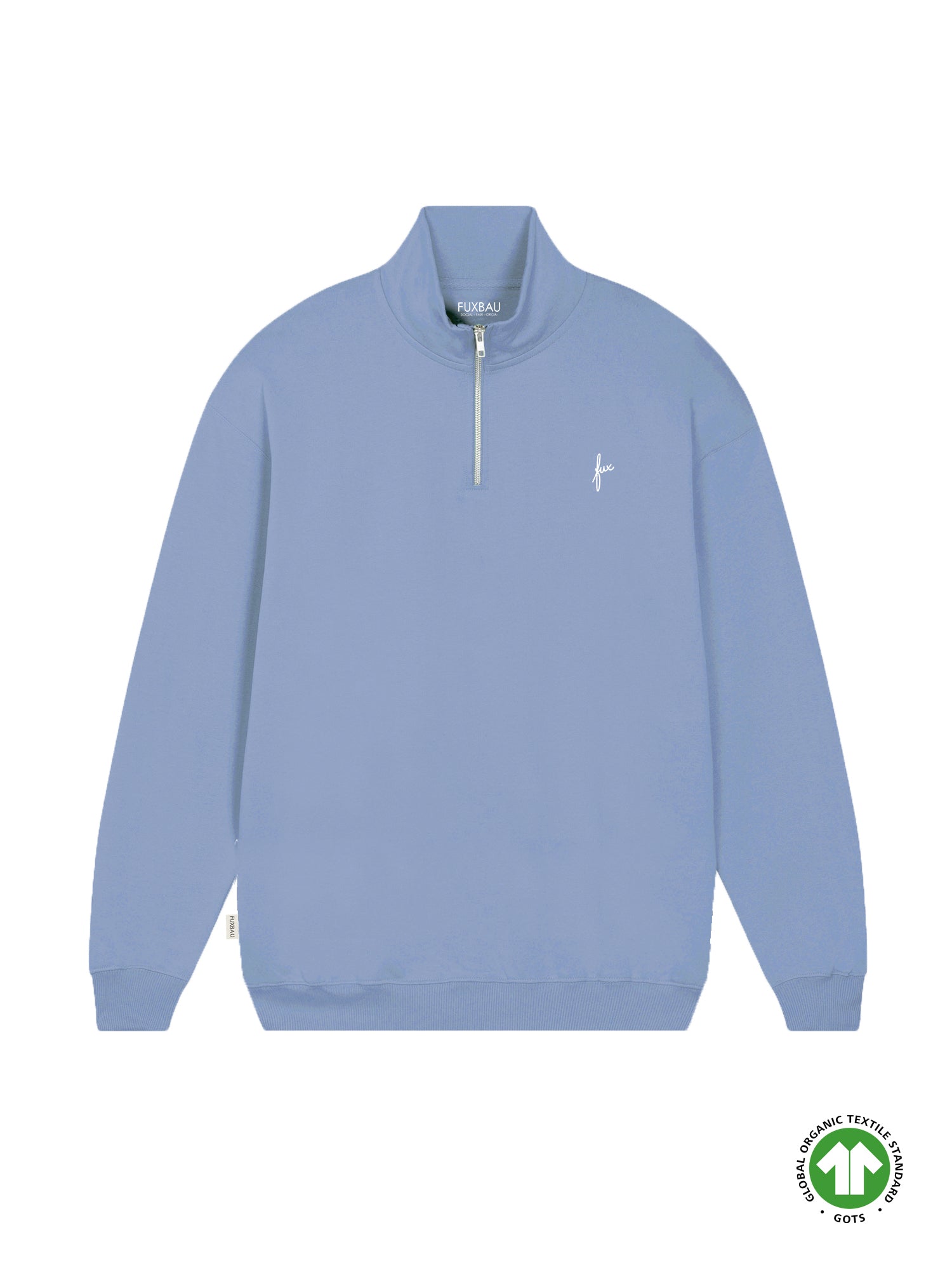Männer fux Half Zip Sweater - hellblau