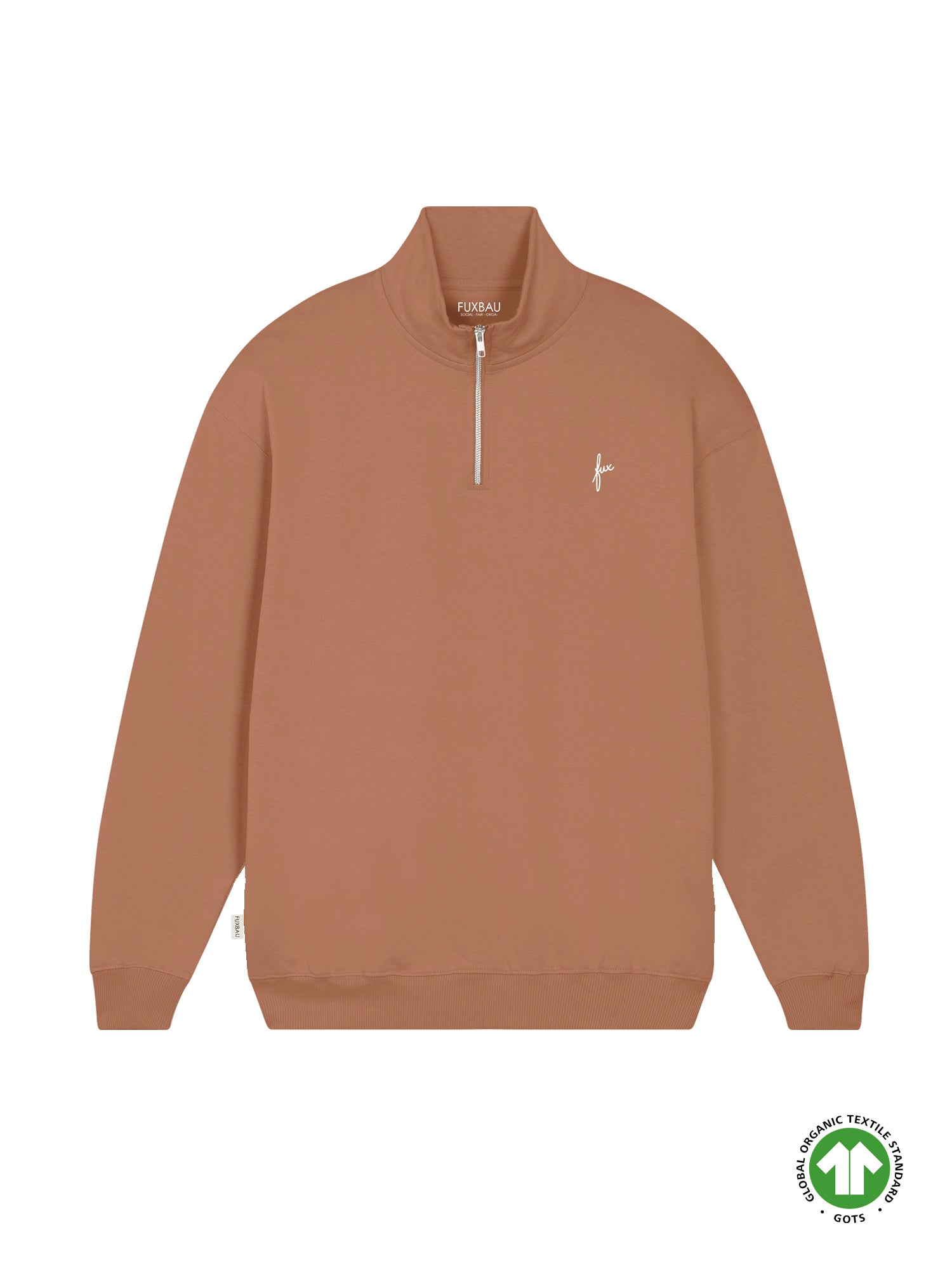 Männer fux Half Zip Sweater - karamell