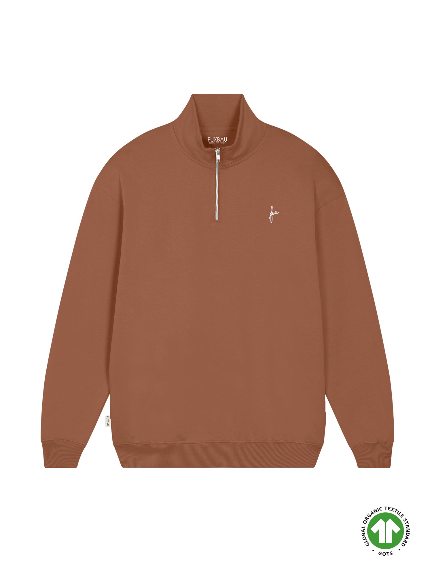 Männer fux Half Zip Sweater - karamell