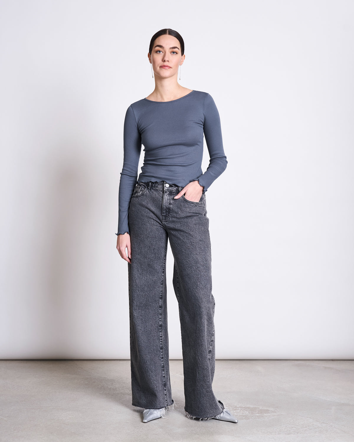 MINIRIB LONGSLEEVE AVERSA TURBULENCE GOTS