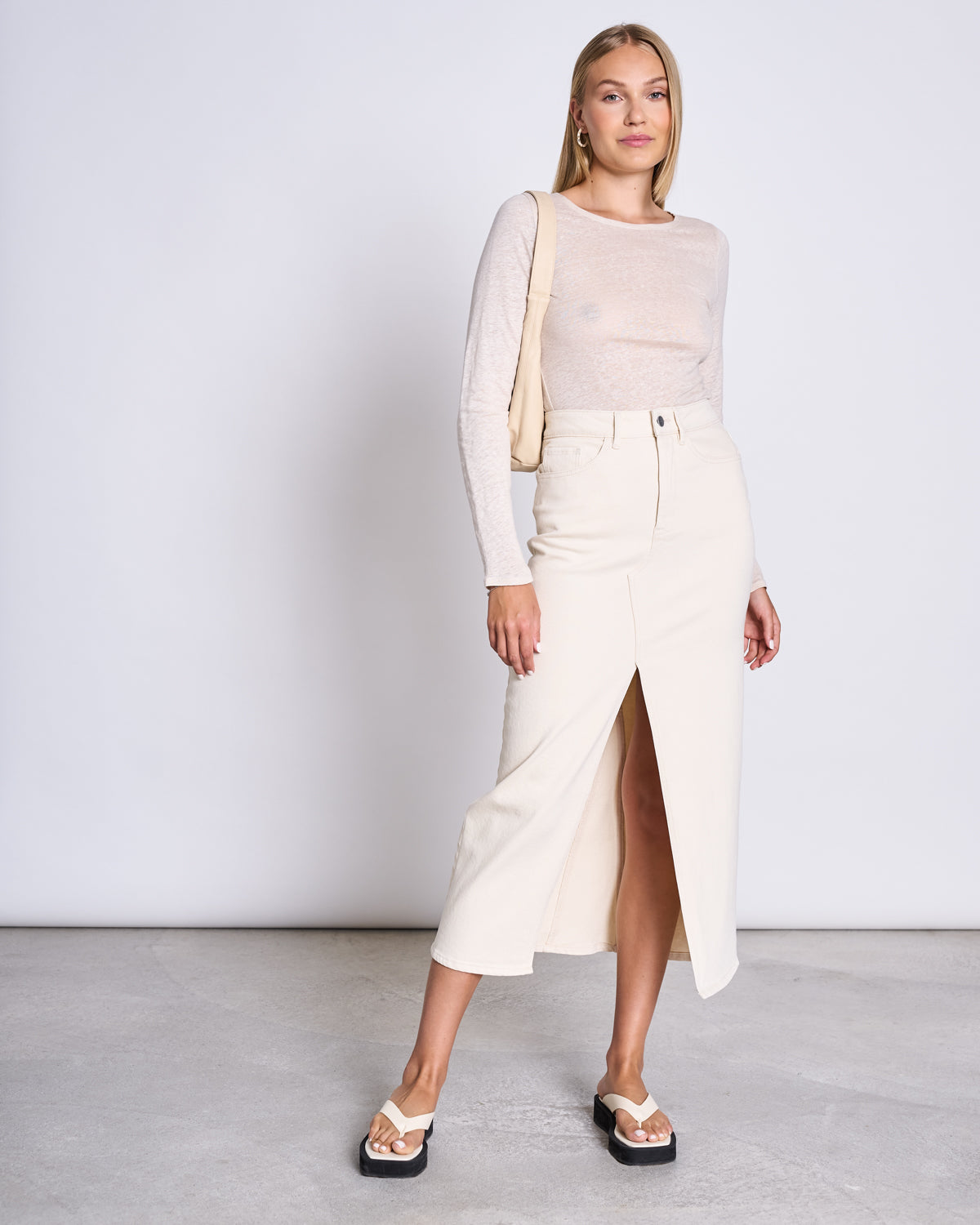 LINEN LONGSLEEVE KEISS IVORY GOTS
