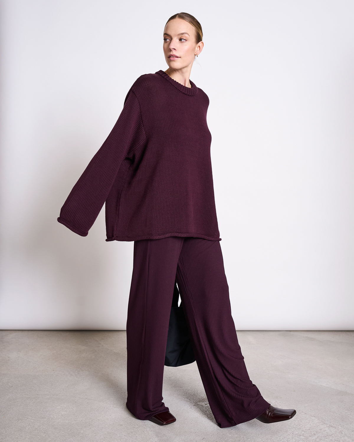 TENCEL™ LYOCELL RIB PANTS SMILLA CHERRY LACQUER