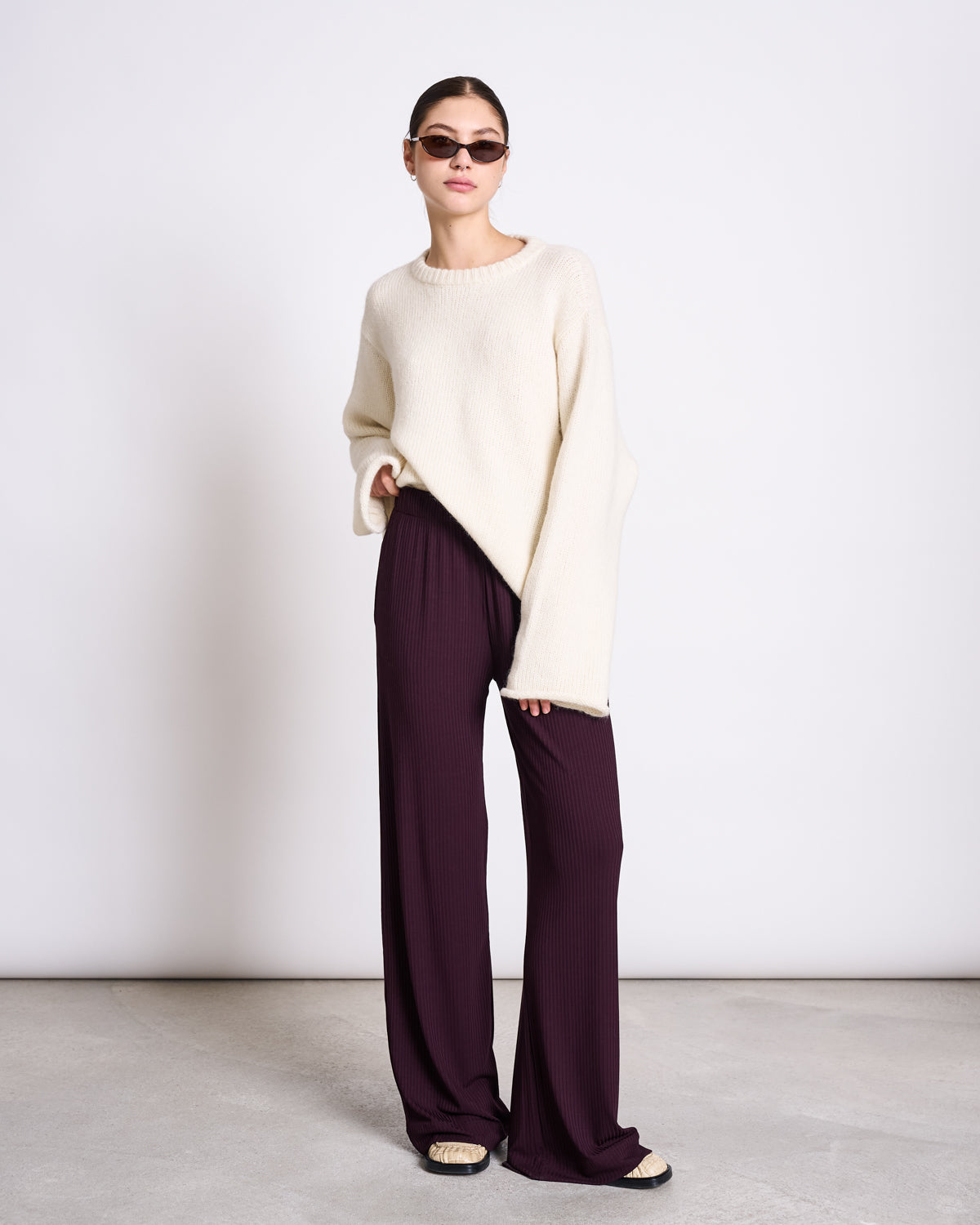 TENCEL™ LYOCELL RIB PANTS SMILLA CHERRY LACQUER