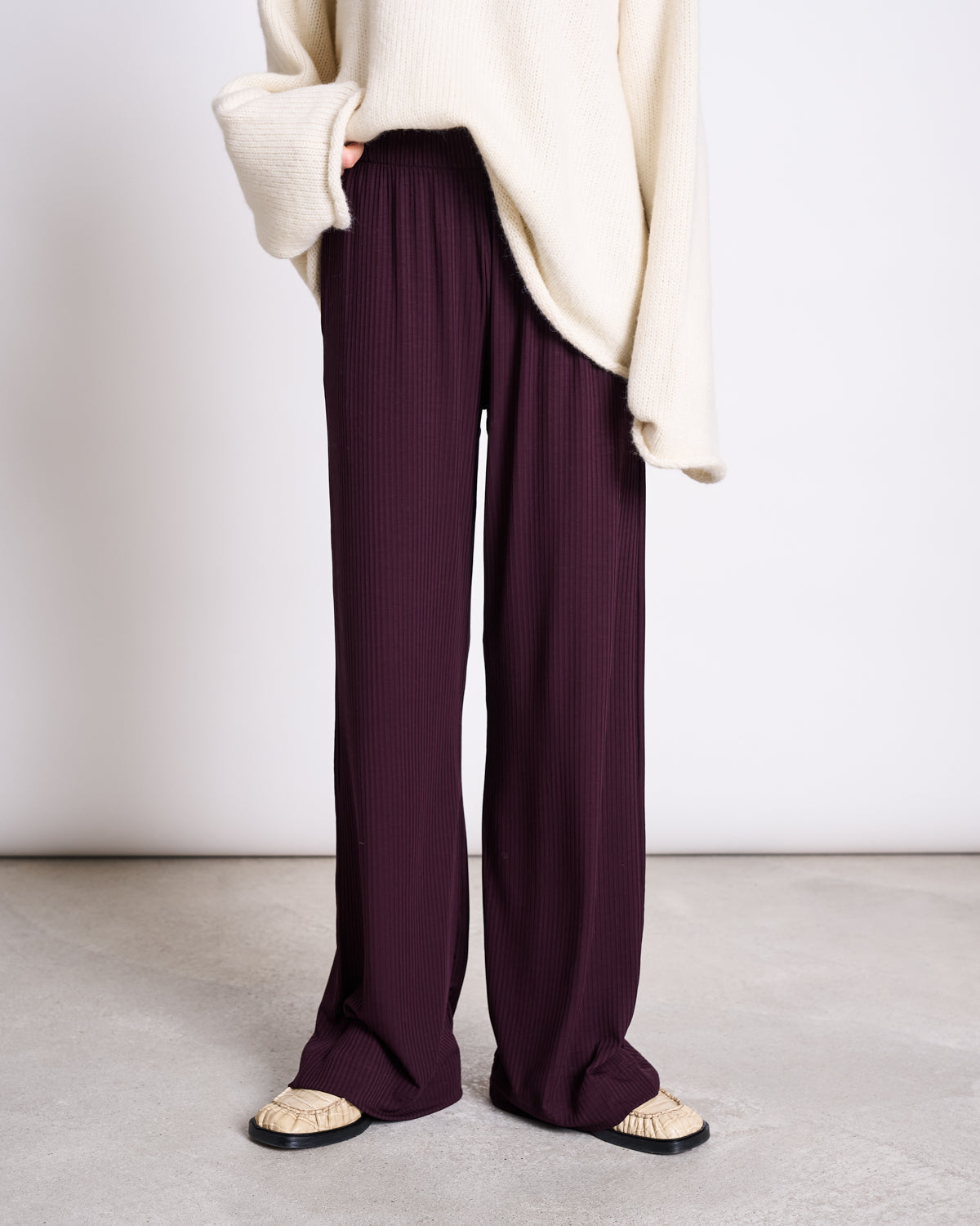 TENCEL™ LYOCELL RIB PANTS SMILLA CHERRY LACQUER