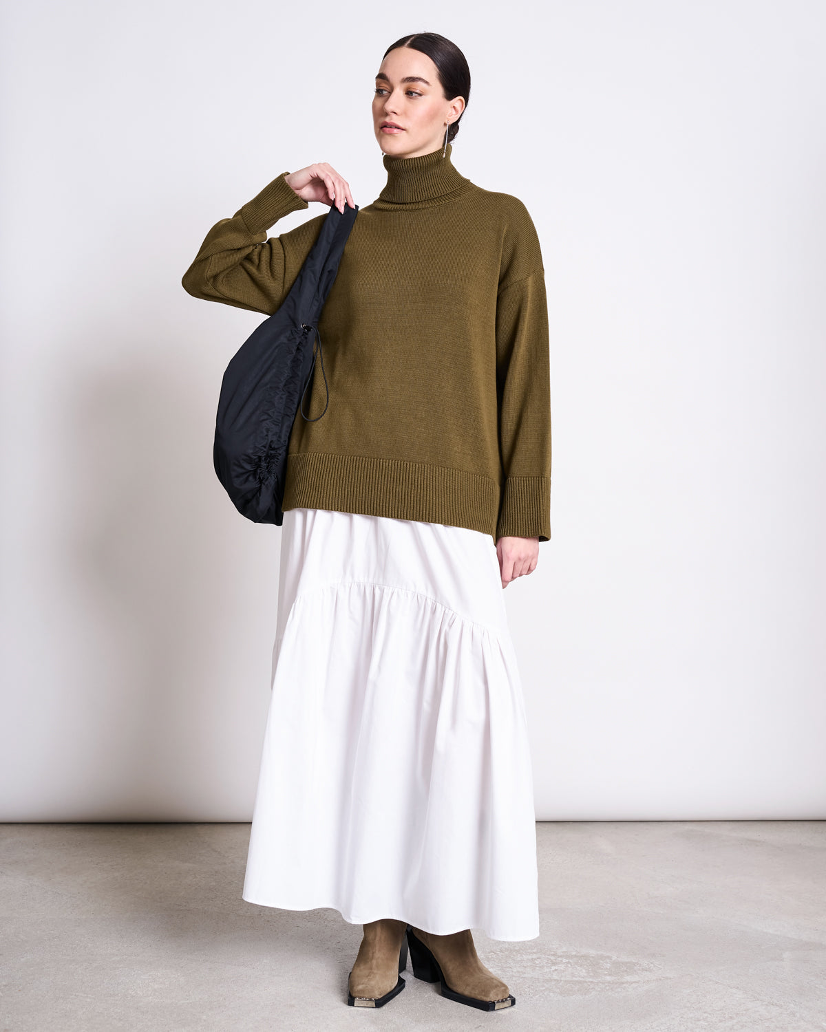 TURTLENECK MUA WOODY OLIVE GOTS