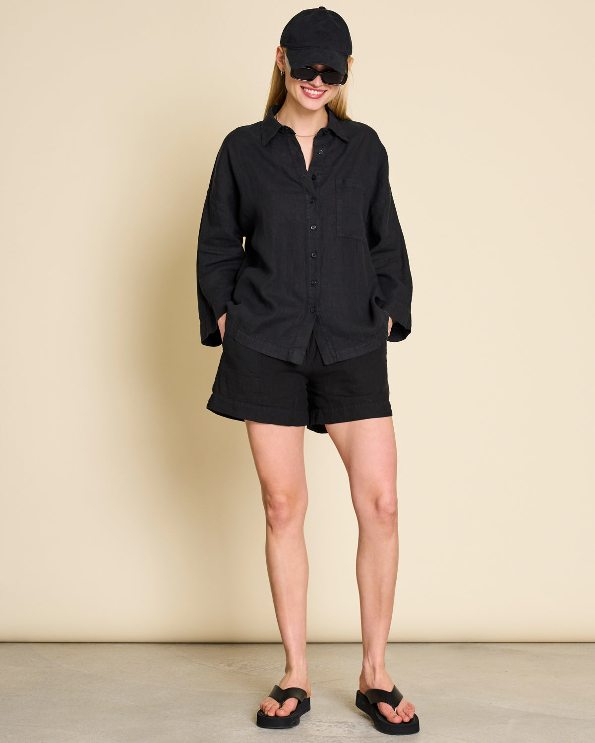 LINEN SHIRT MONS BLACK