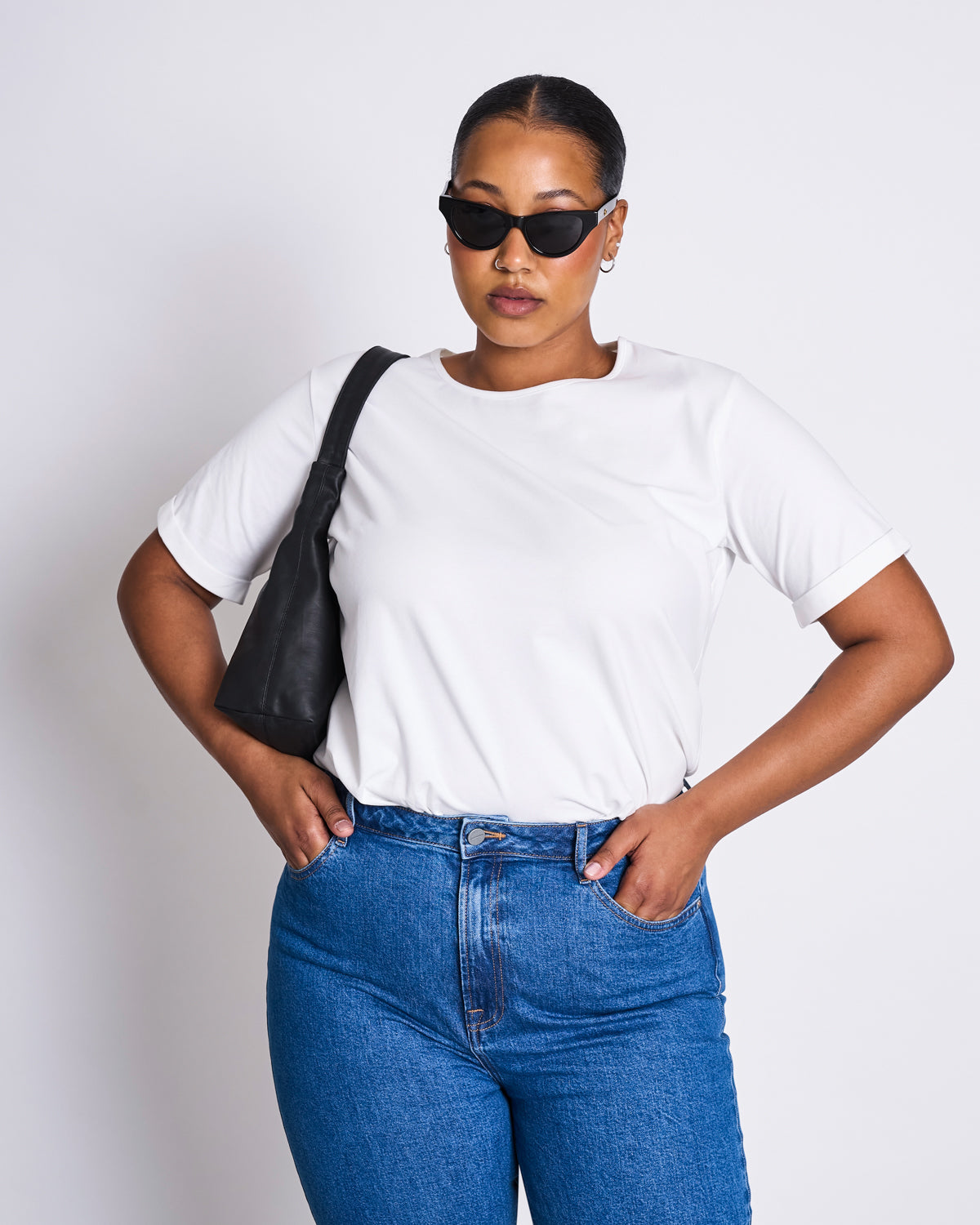 BRUSHED T-SHIRT BOY PLAIN WHITE GOTS