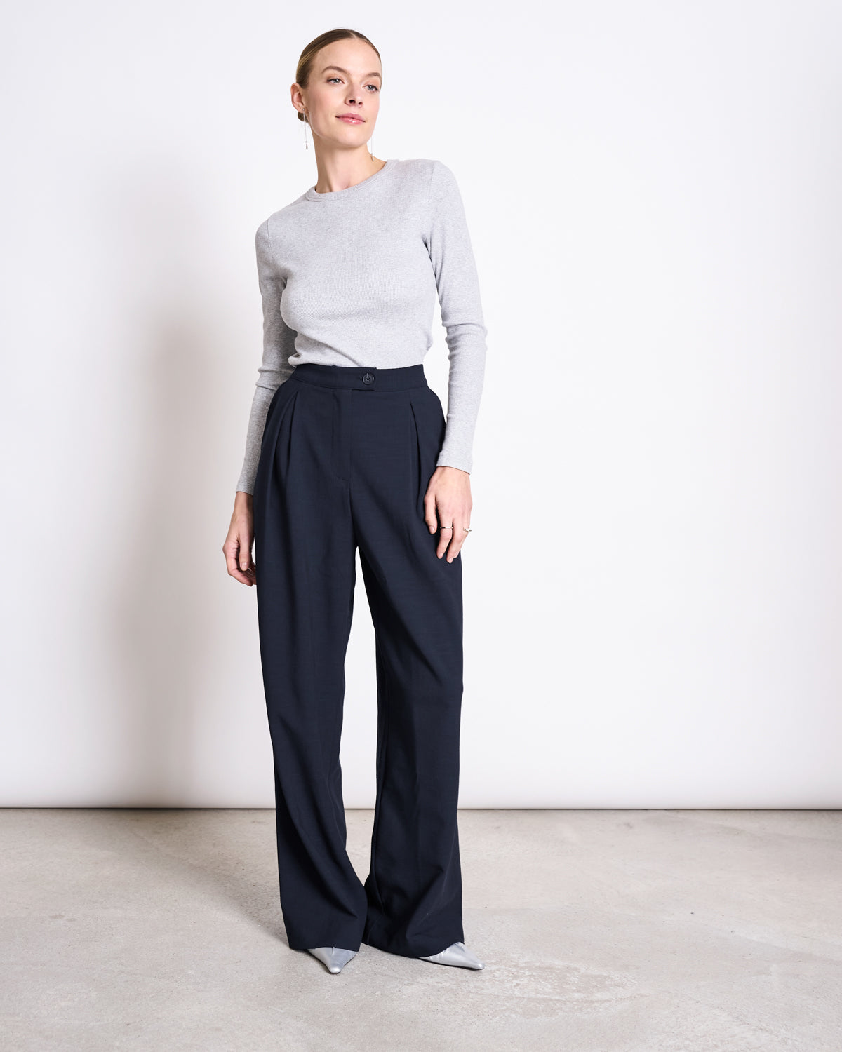 PLEATED WIDE PANTS NIVA NIGHTFALL