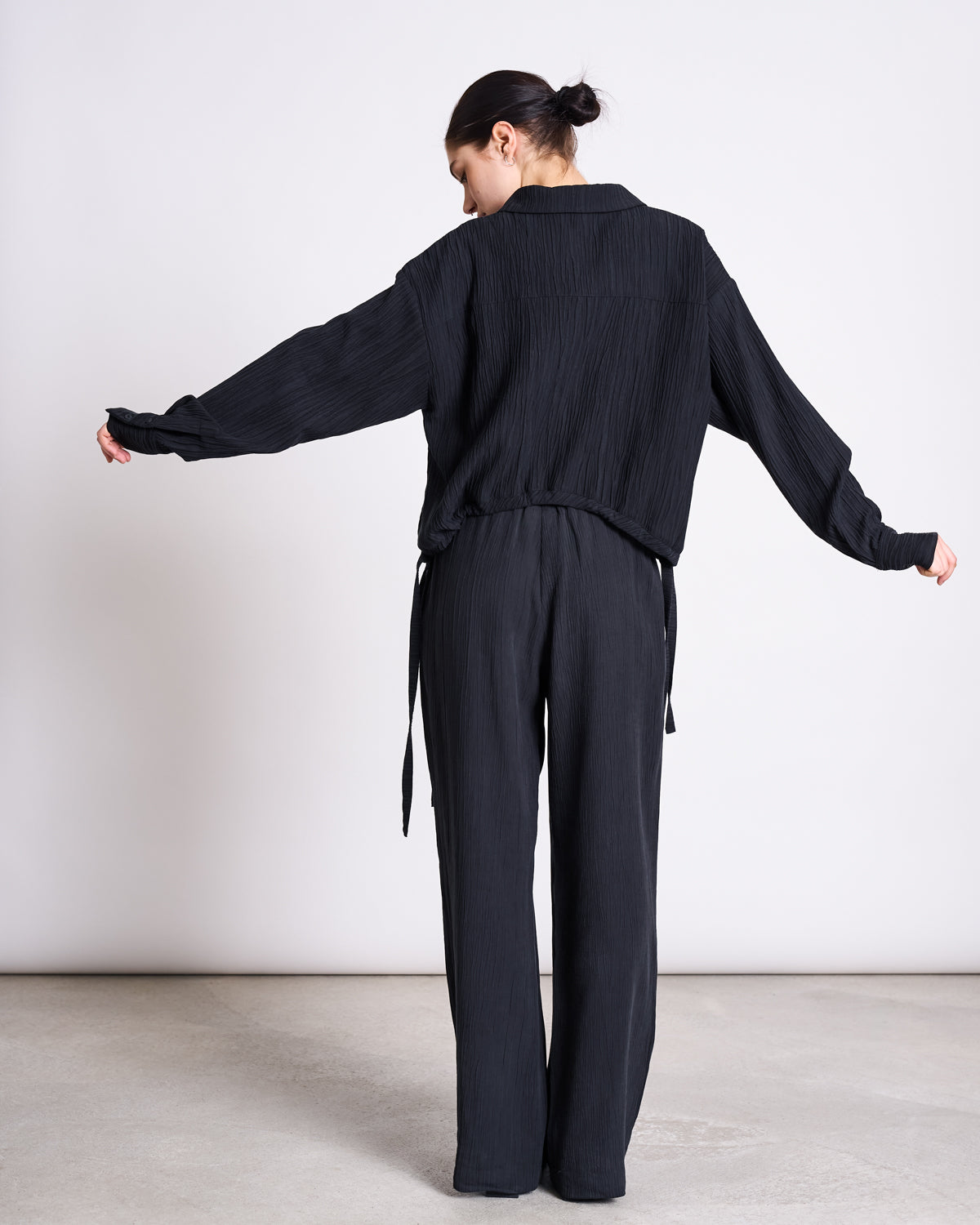 CRINKLE SHIRT ISTED BLACK