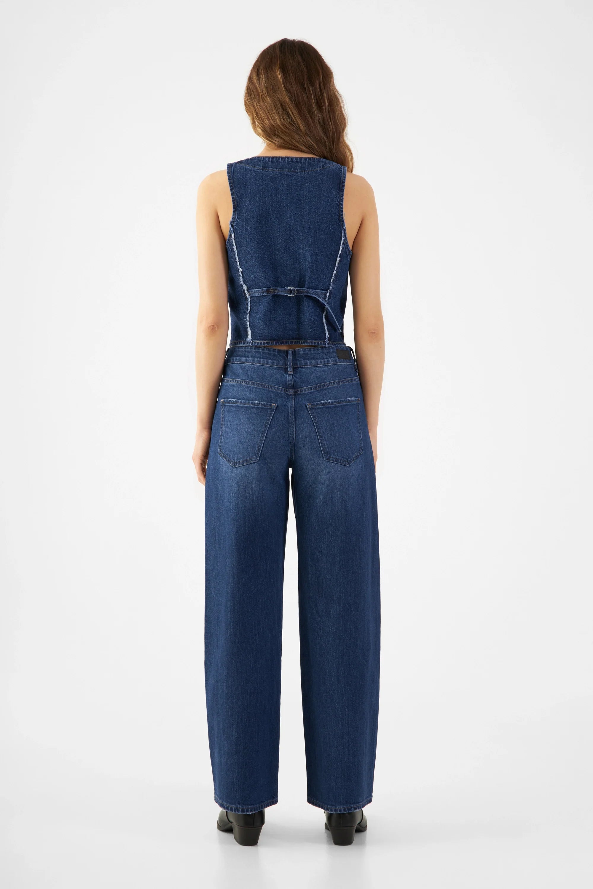 ASH Barrel Leg Minimal Stretch - Fringes - Dark Blue