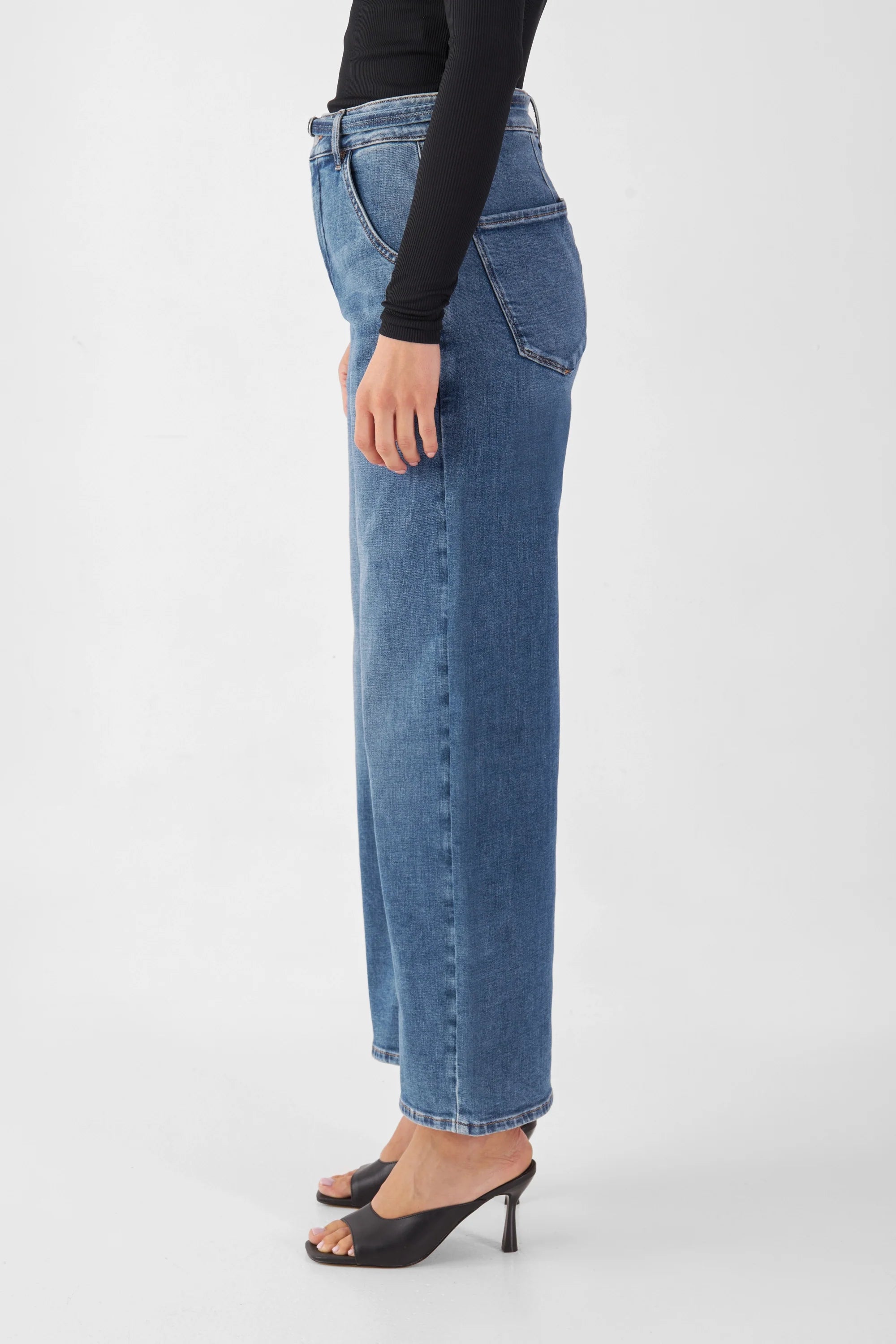 BLINK High Waist Culotte Jeans - Vintage Blue