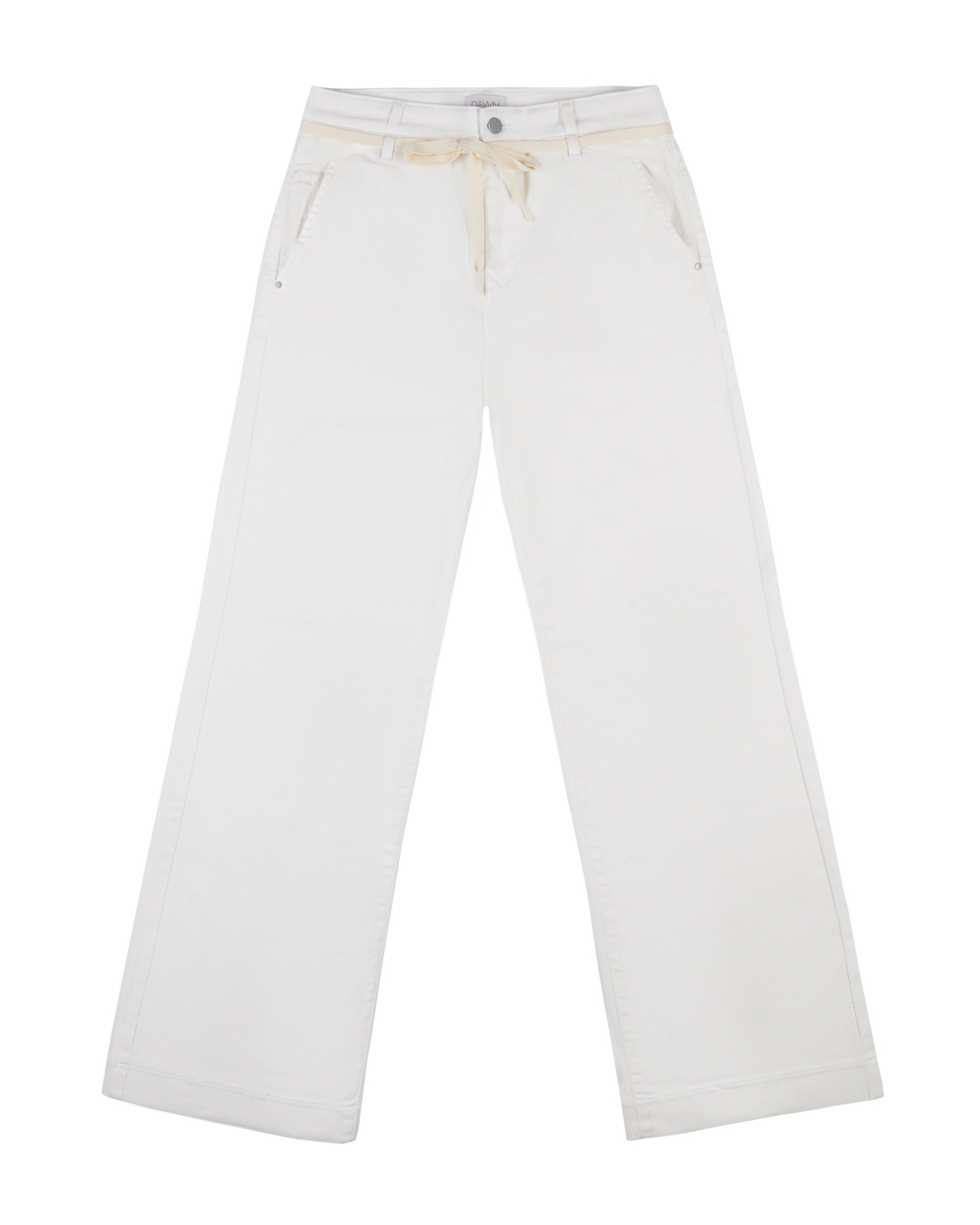 DEW Flared Cropped Soft Denim - French Pocket - White