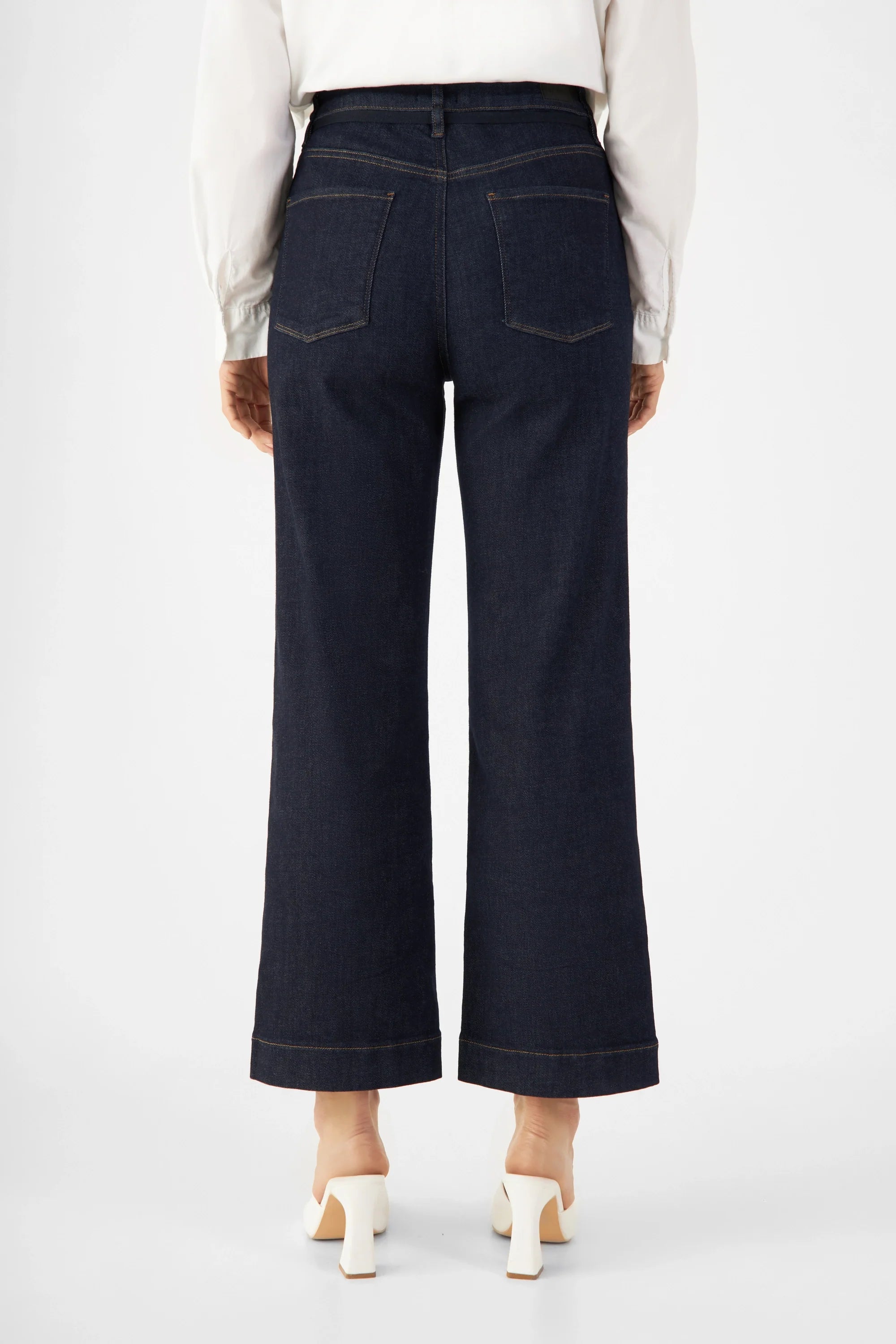 DEW Flared Cropped Soft Denim - French Pocket - Raw Blue