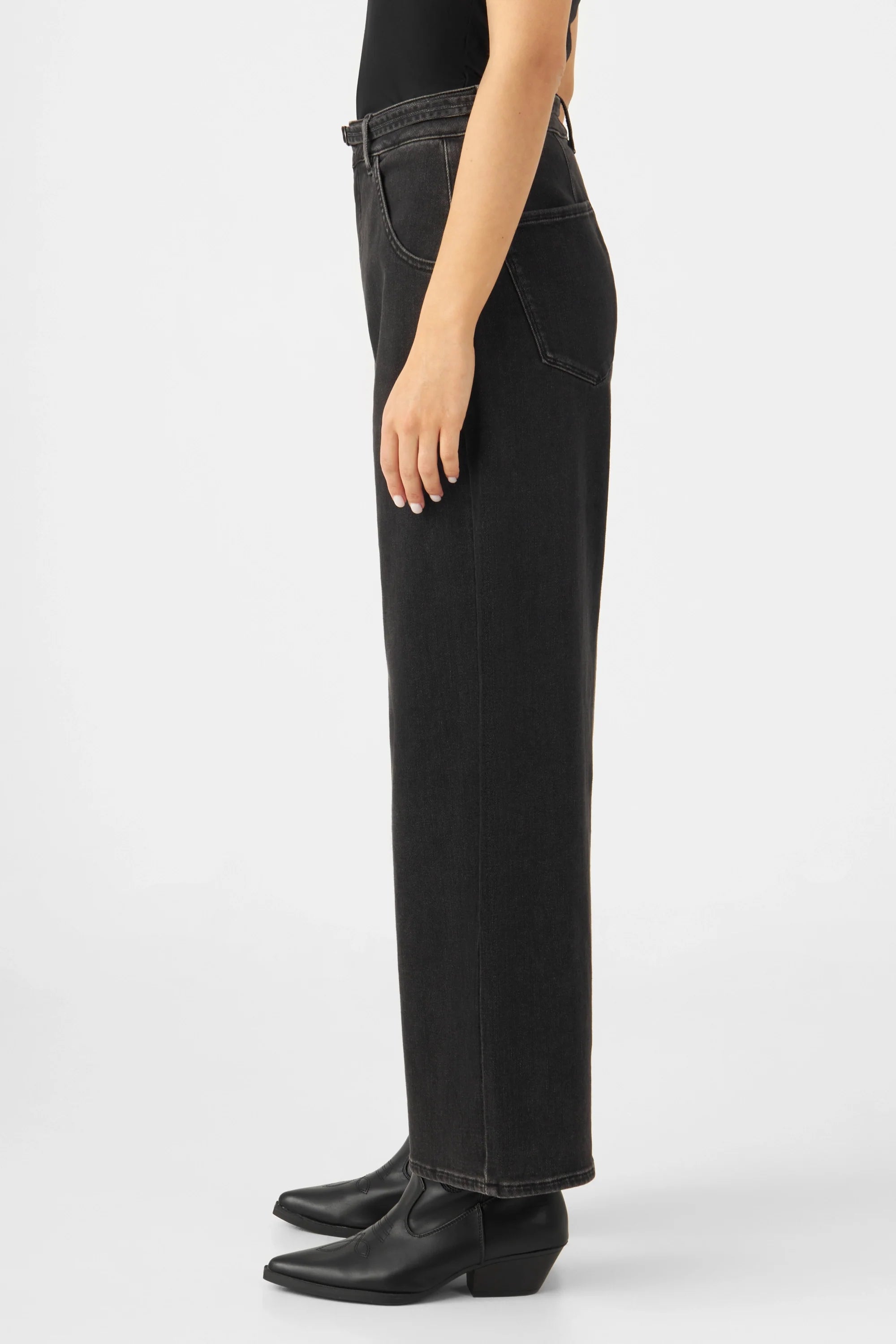 BLINK High Waist Culotte Jeans - Black Denim