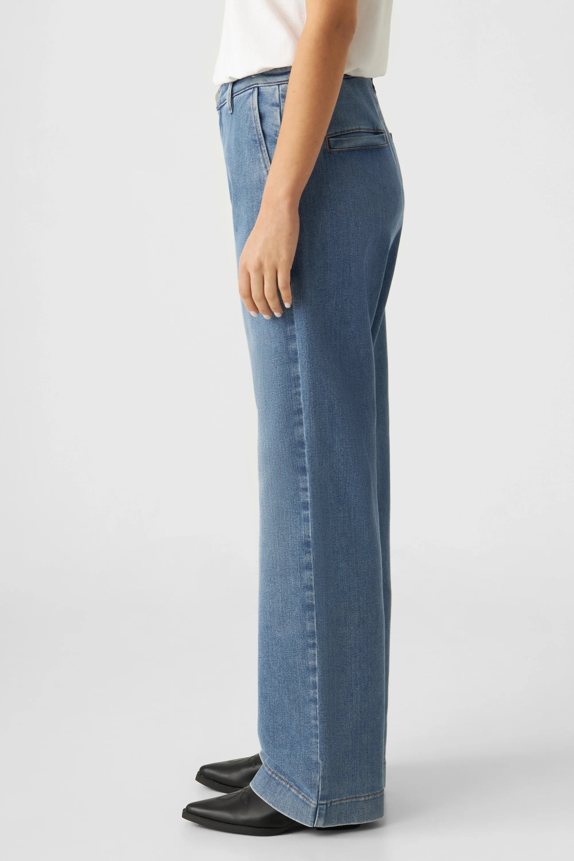 GLOW Flared Soft Denim - Chino - Medium Blue