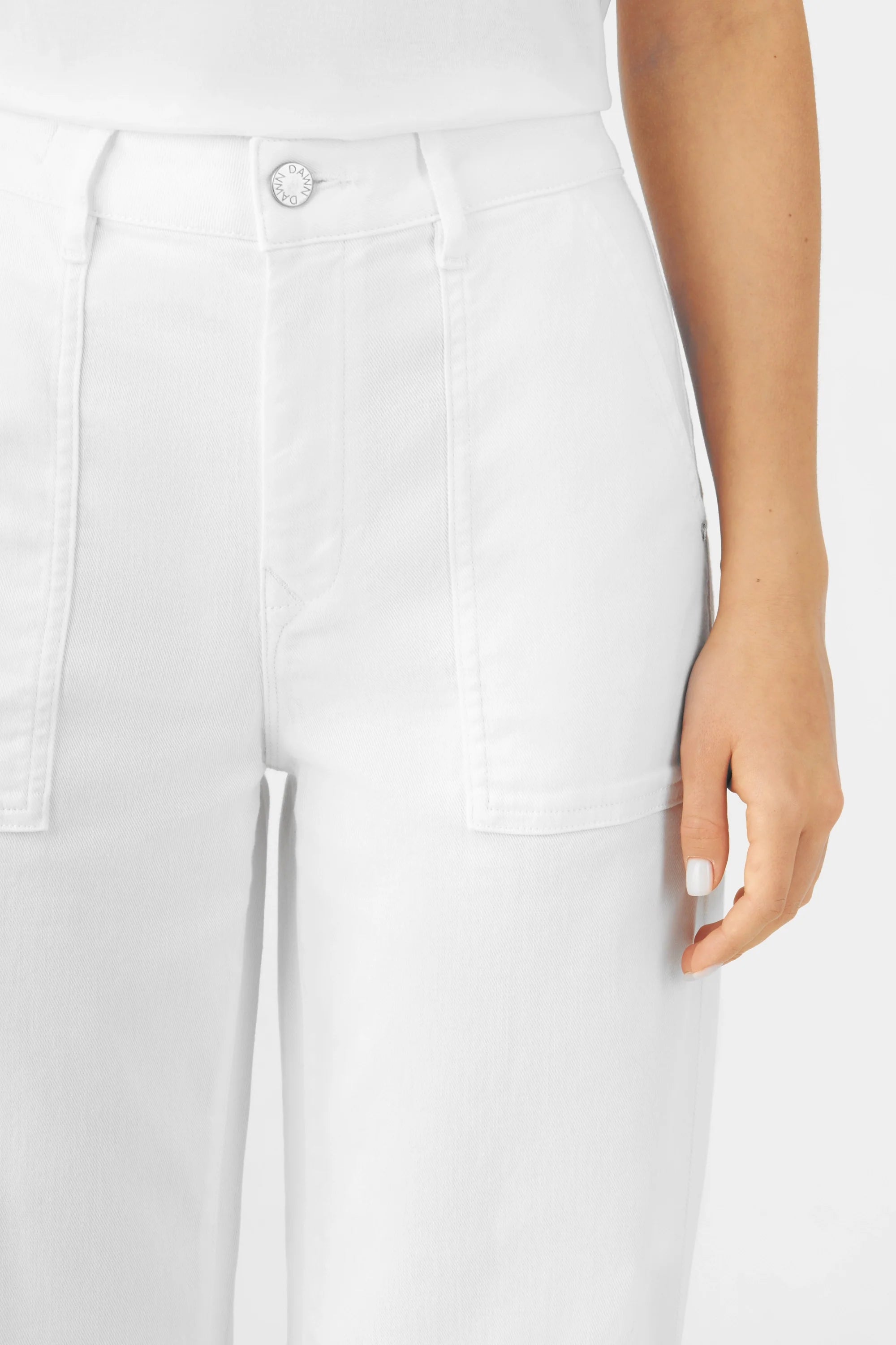 DEW Flared Soft Denim - Worker - White Denim