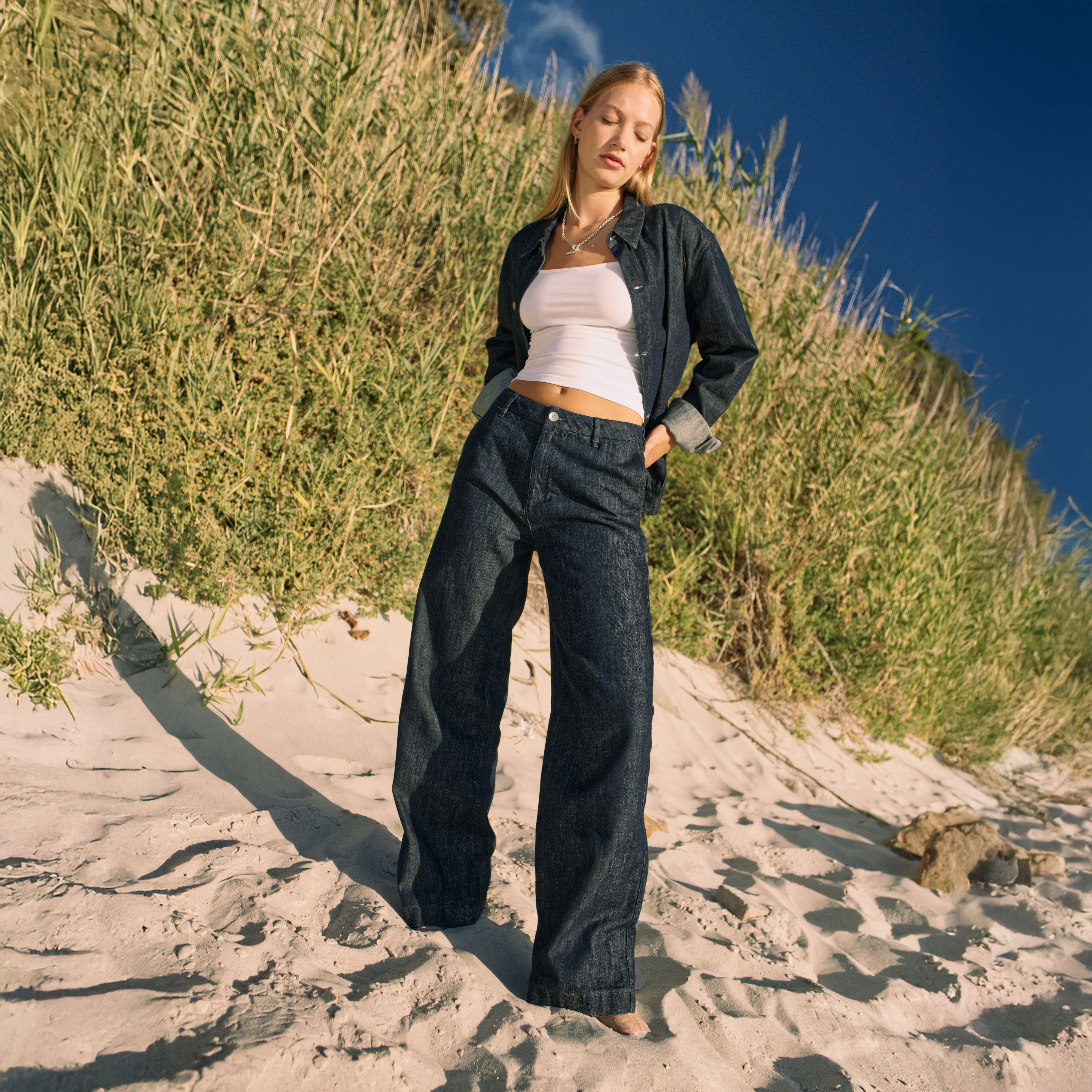 TOMORROW Wide Lightweight Hemp - Chino - Raw Blue