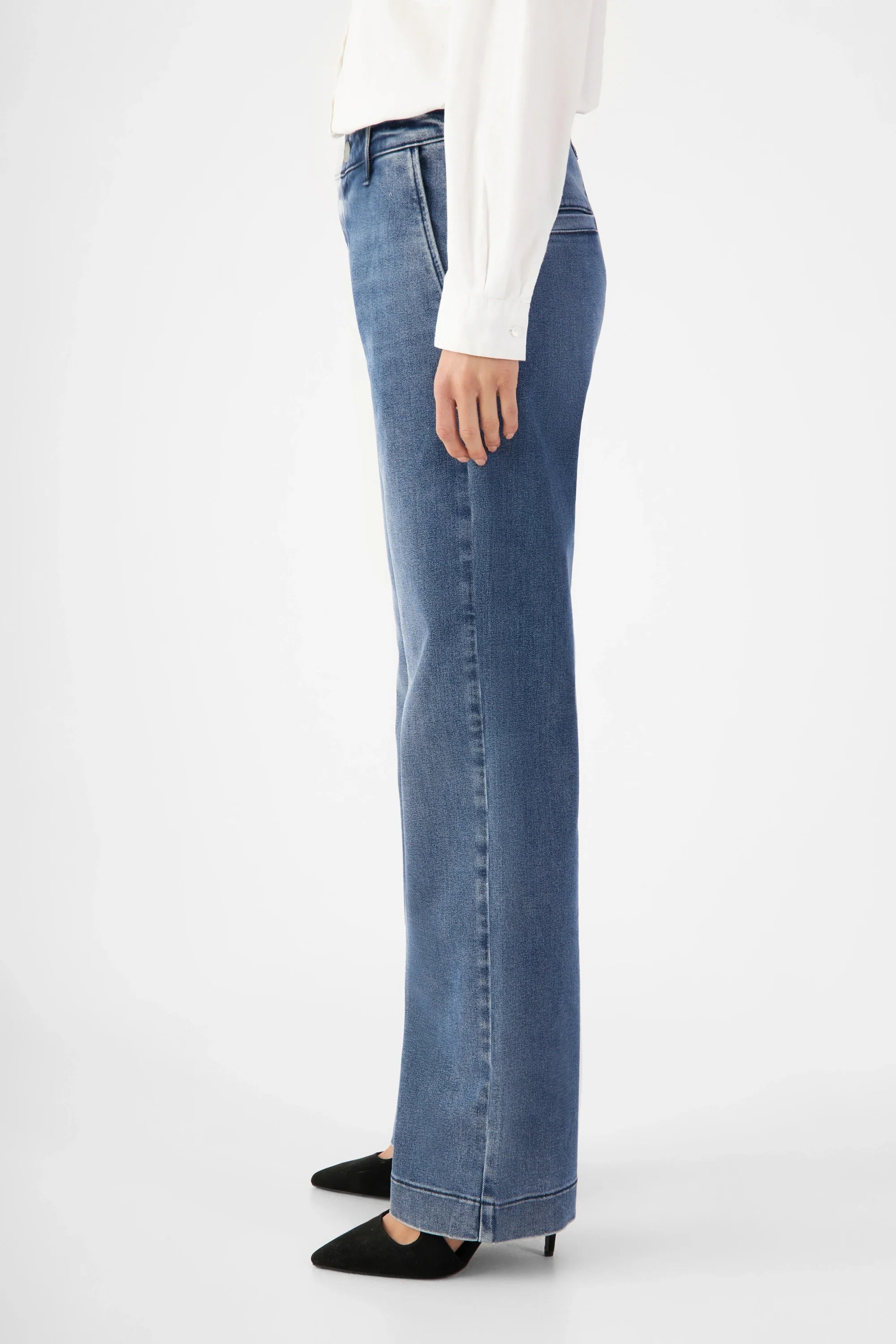 GLOW Flared Soft Tencel - Denim Chino - Medium Blue