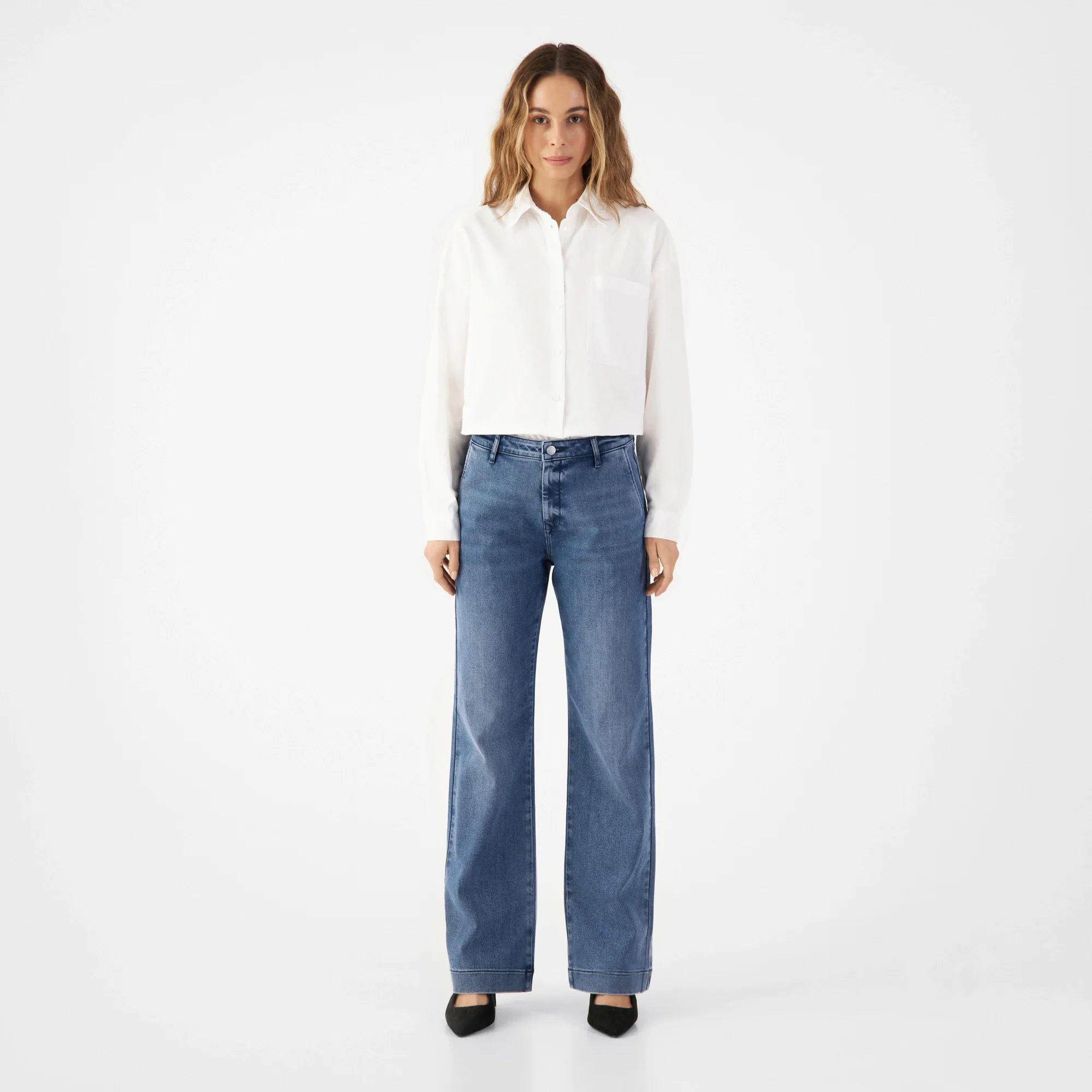 GLOW Flared Soft Tencel - Denim Chino - Medium Blue