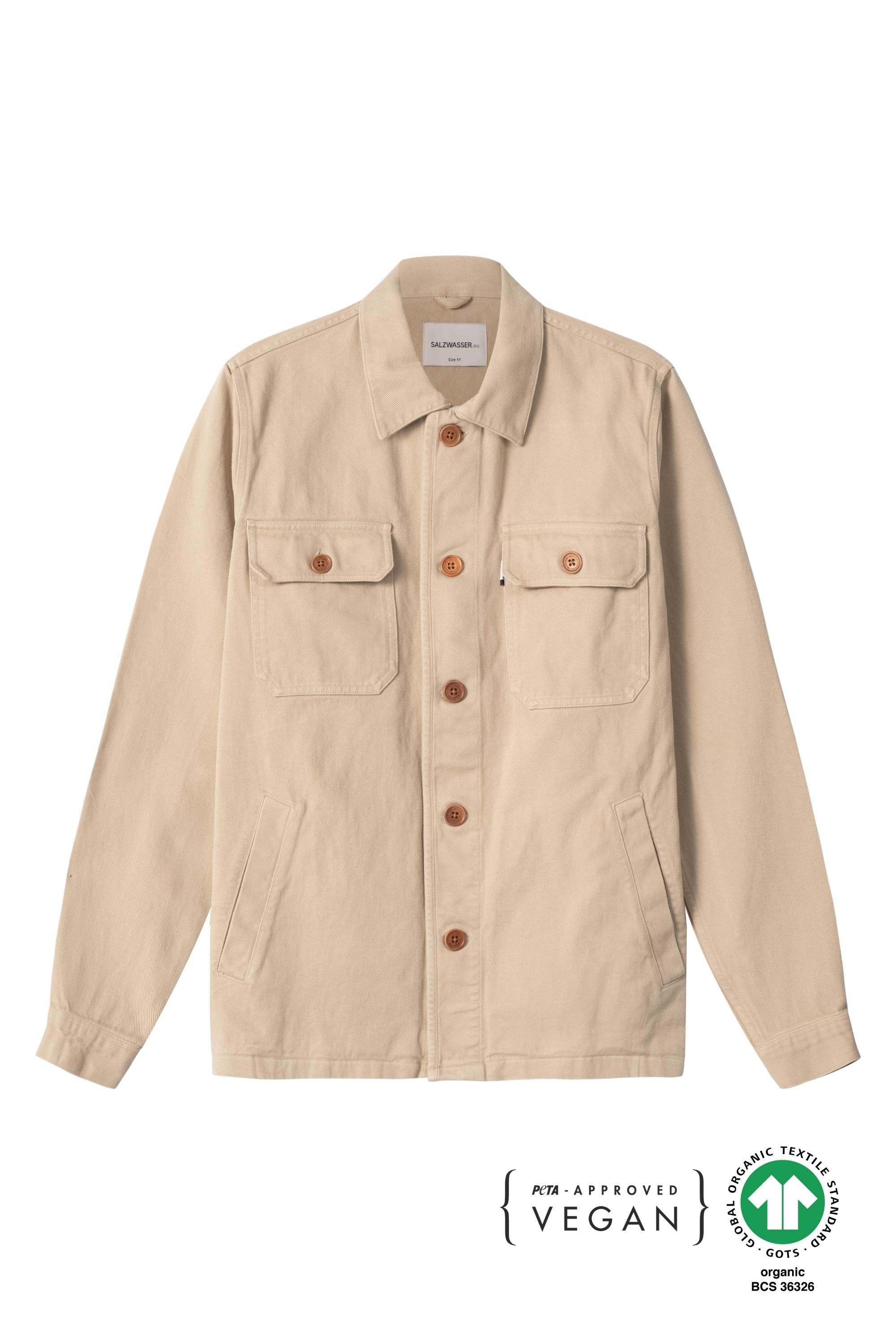 Nachhaltige Hemdjacke von SALZWASSER in Beige und vegan  _men _women