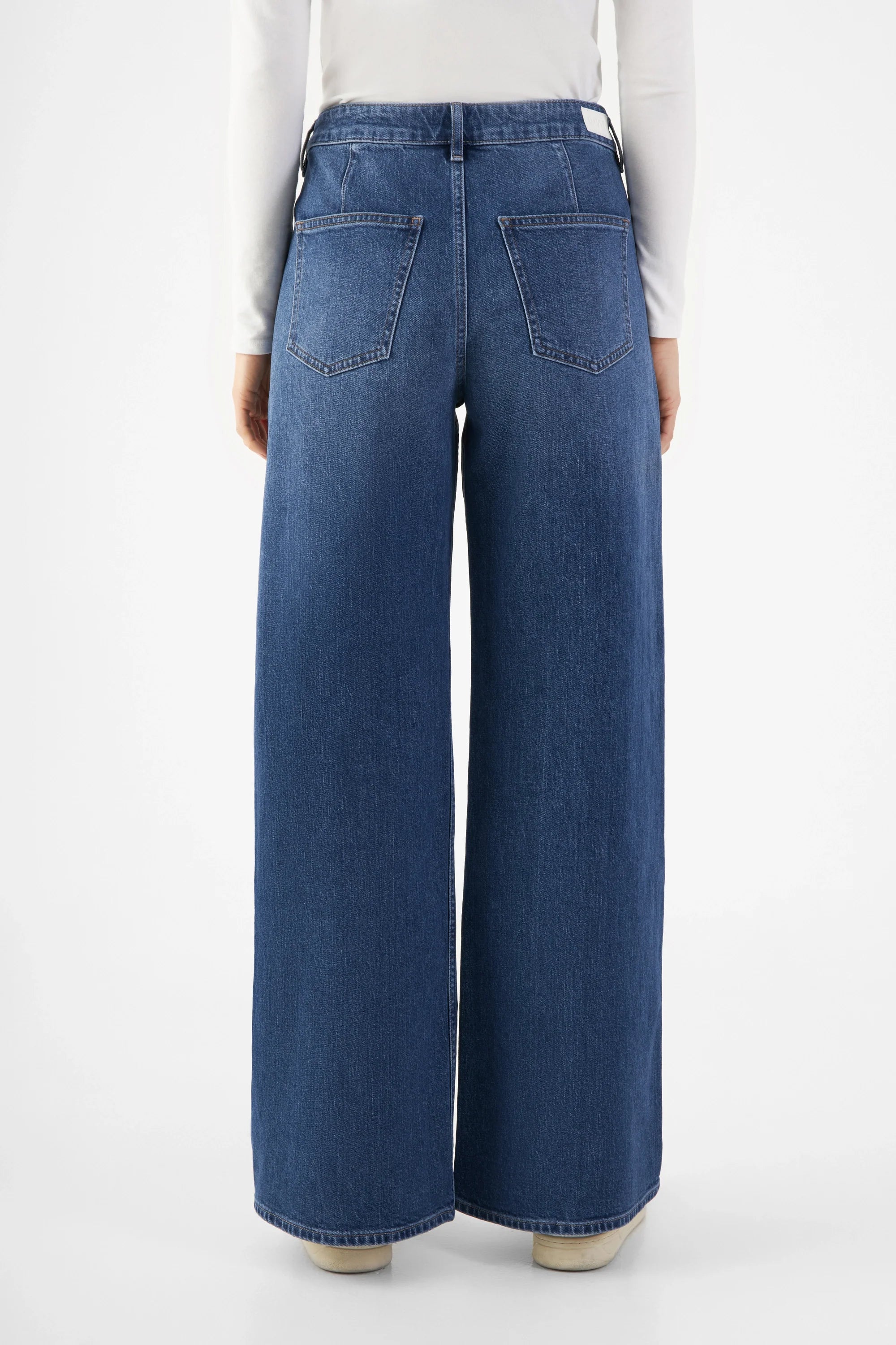 SUNNY Wide Leg Minimal Stretch - Worker - Medium Blue