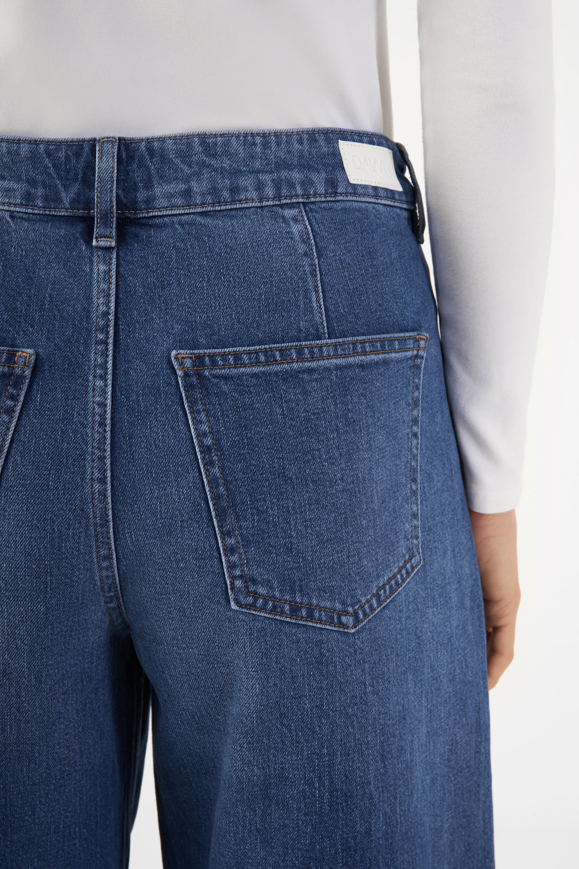 SUNNY Wide Leg Minimal Stretch - Worker - Medium Blue