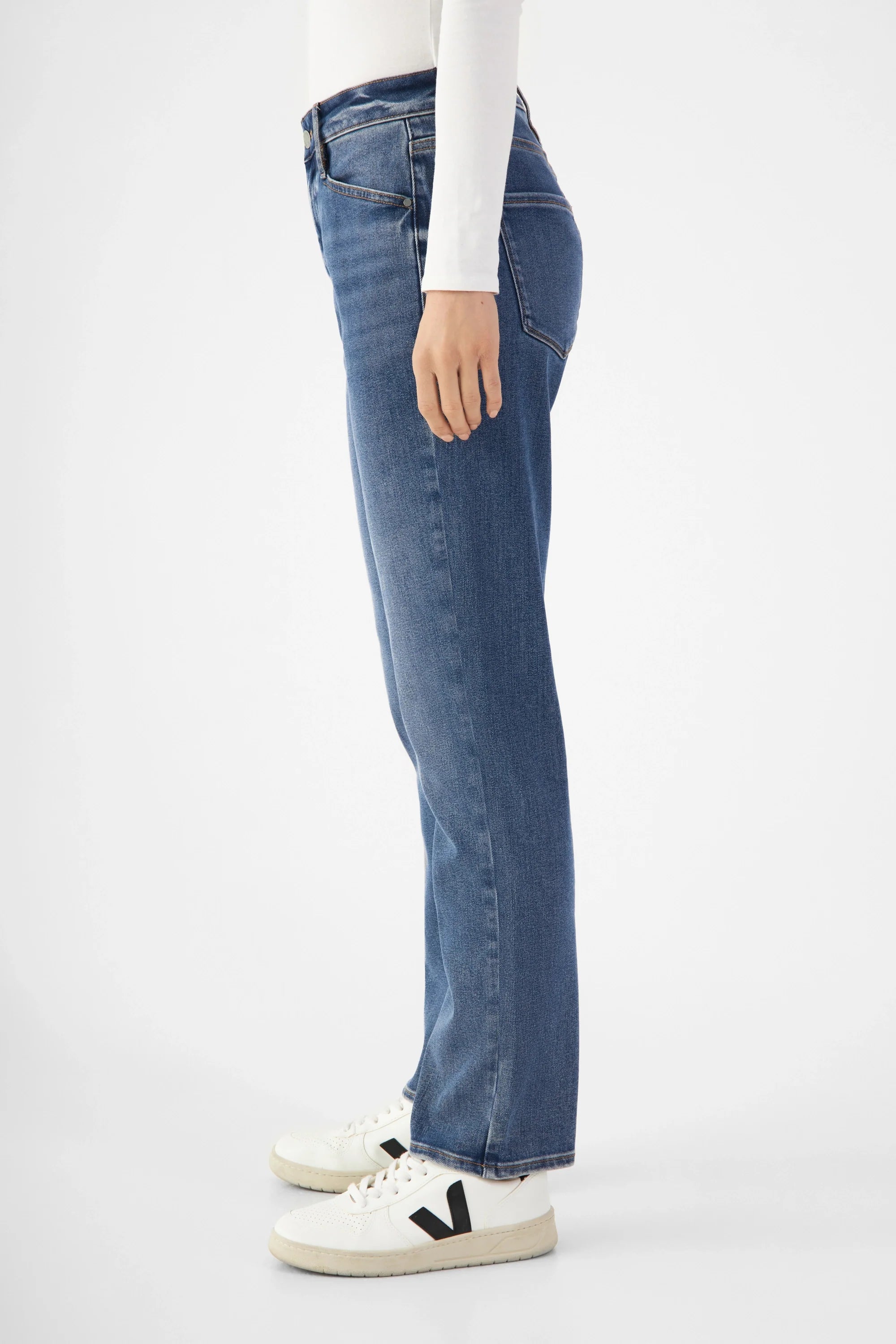 SUNSET Regular Slim Soft Tencel - Basic - Medium Blue