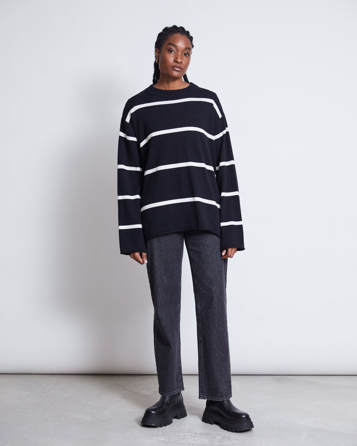 JUMPER MARTA STRIPED BLACK GOTS