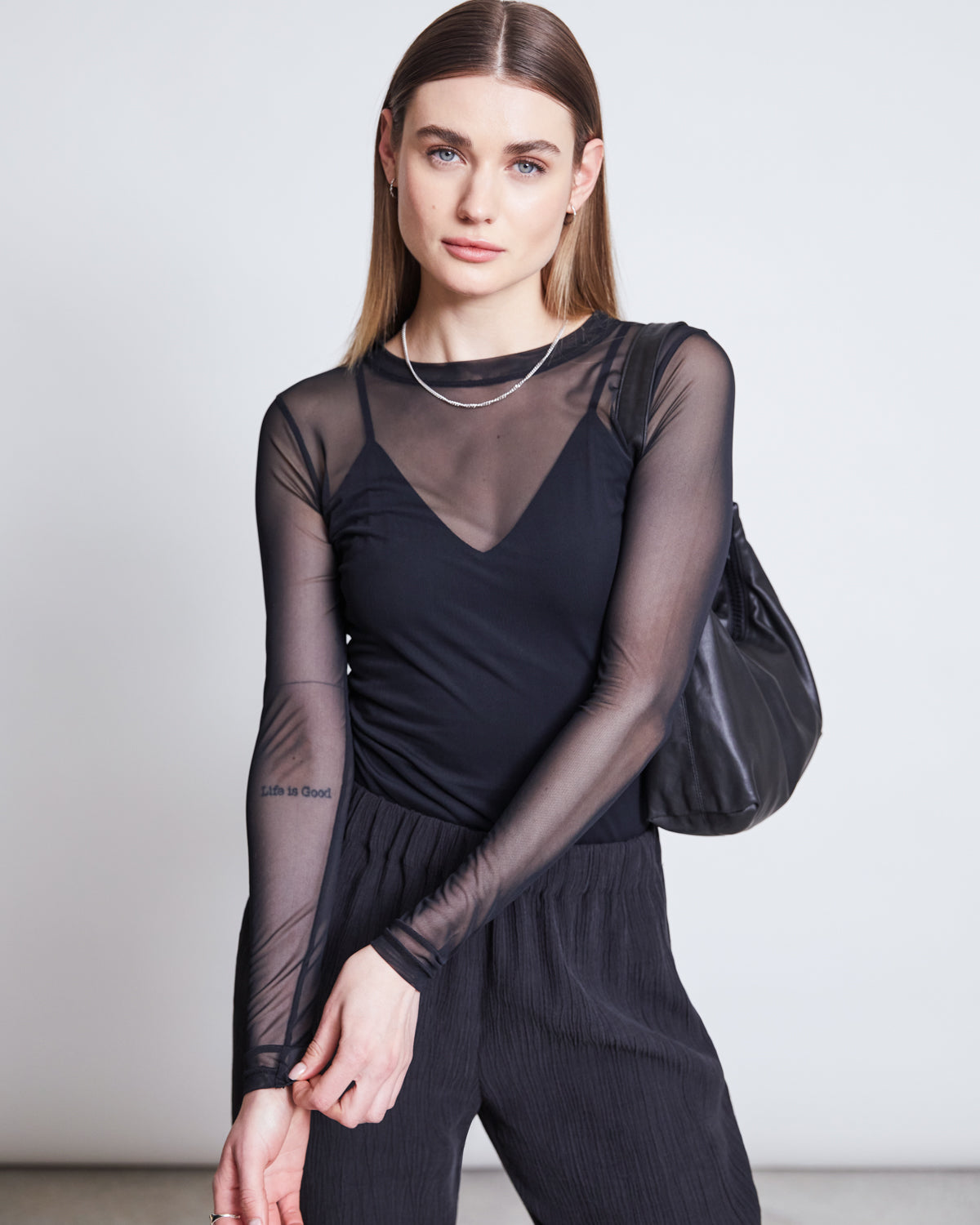 MESH LONGSLEEVE DORA BLACK