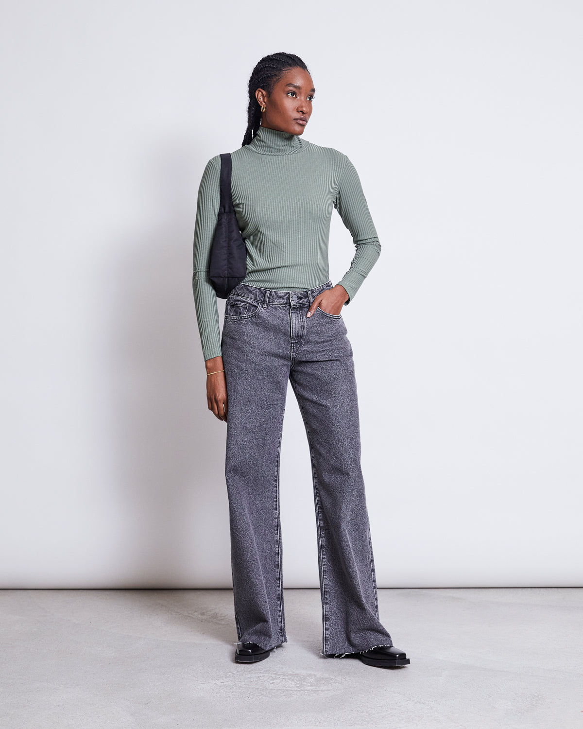 LYOCELL RIB TURTLENECK MIO SEA SPRAY