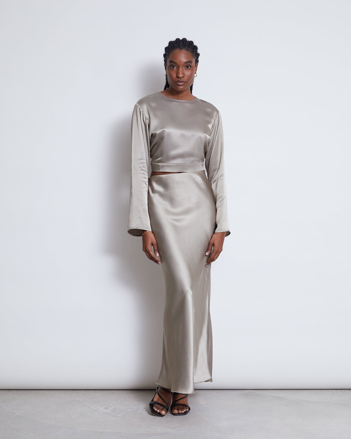 MAXI SKIRT SERIN SILVER GREY