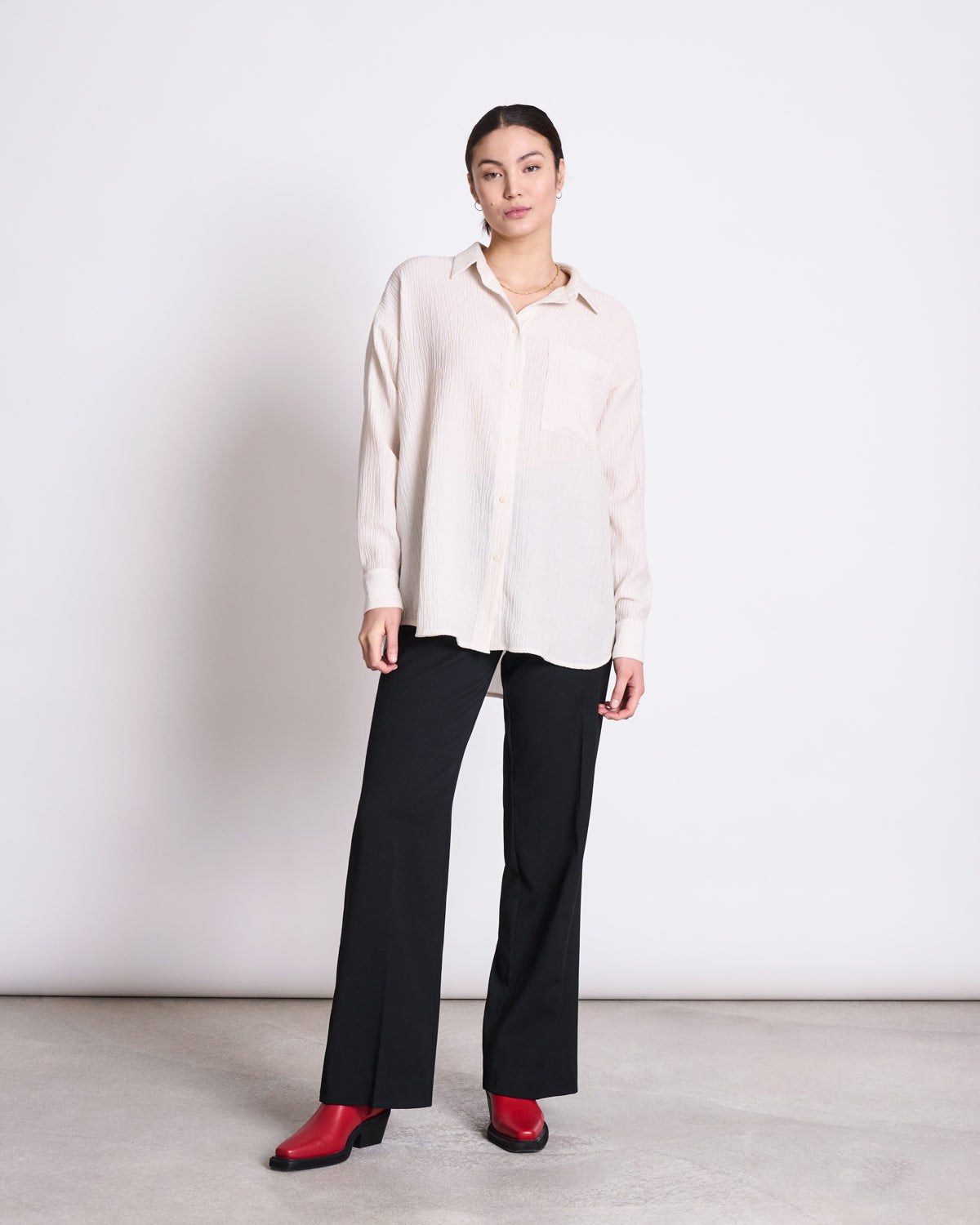 CRINKLE SHIRT  SKUR OFFWHITE