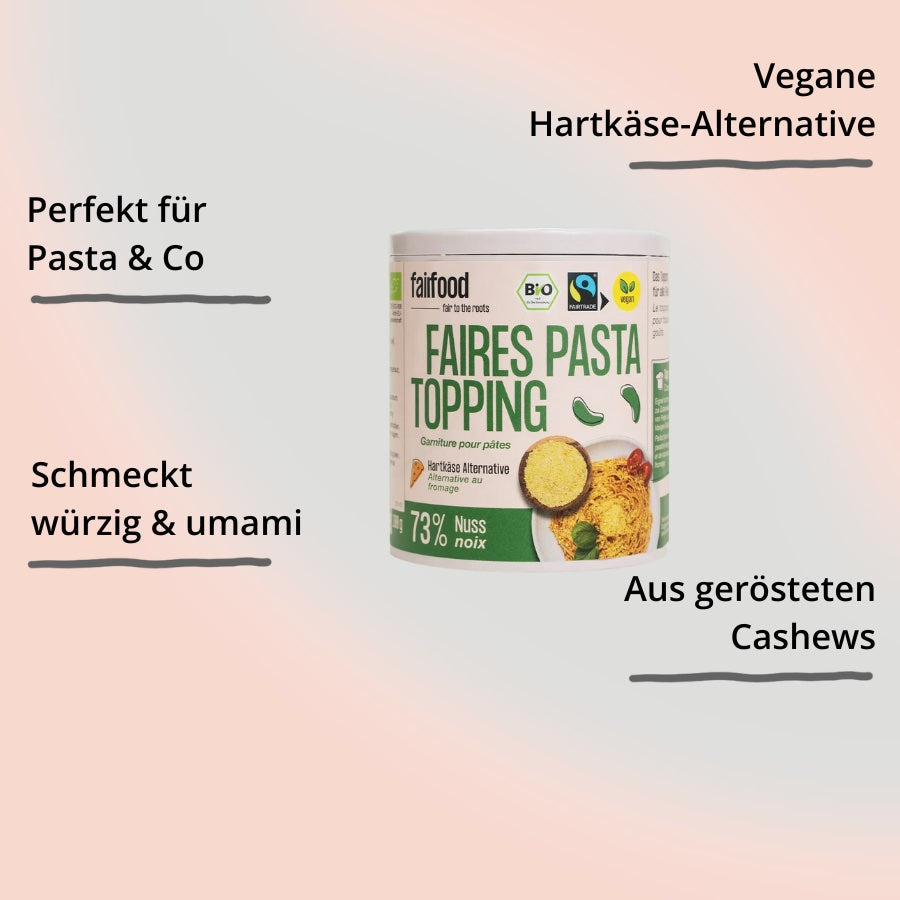 Faires Pasta Topping von fairfood – Verpackung mit Impact