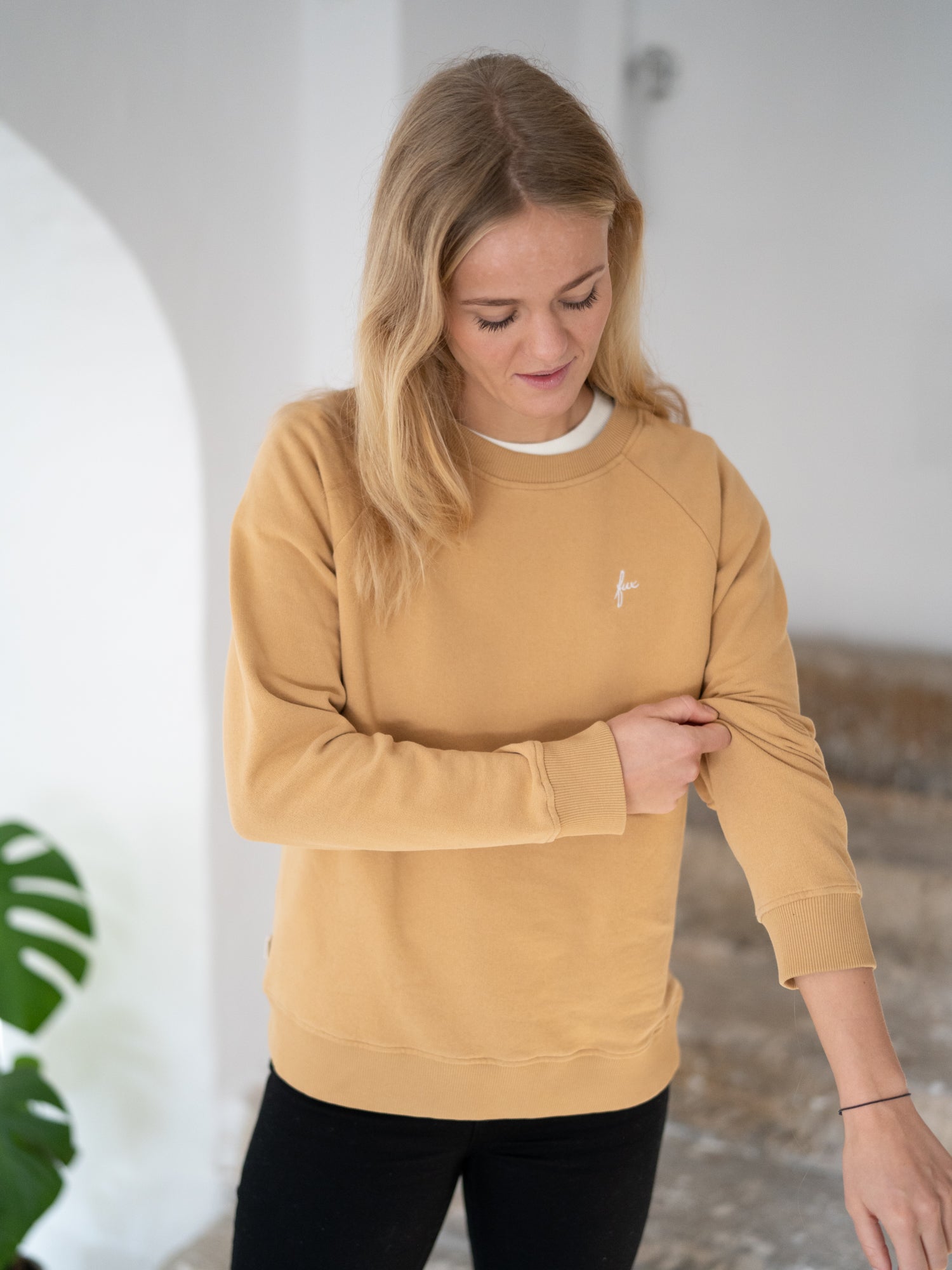 Frauen fux Sweater - senfgelb