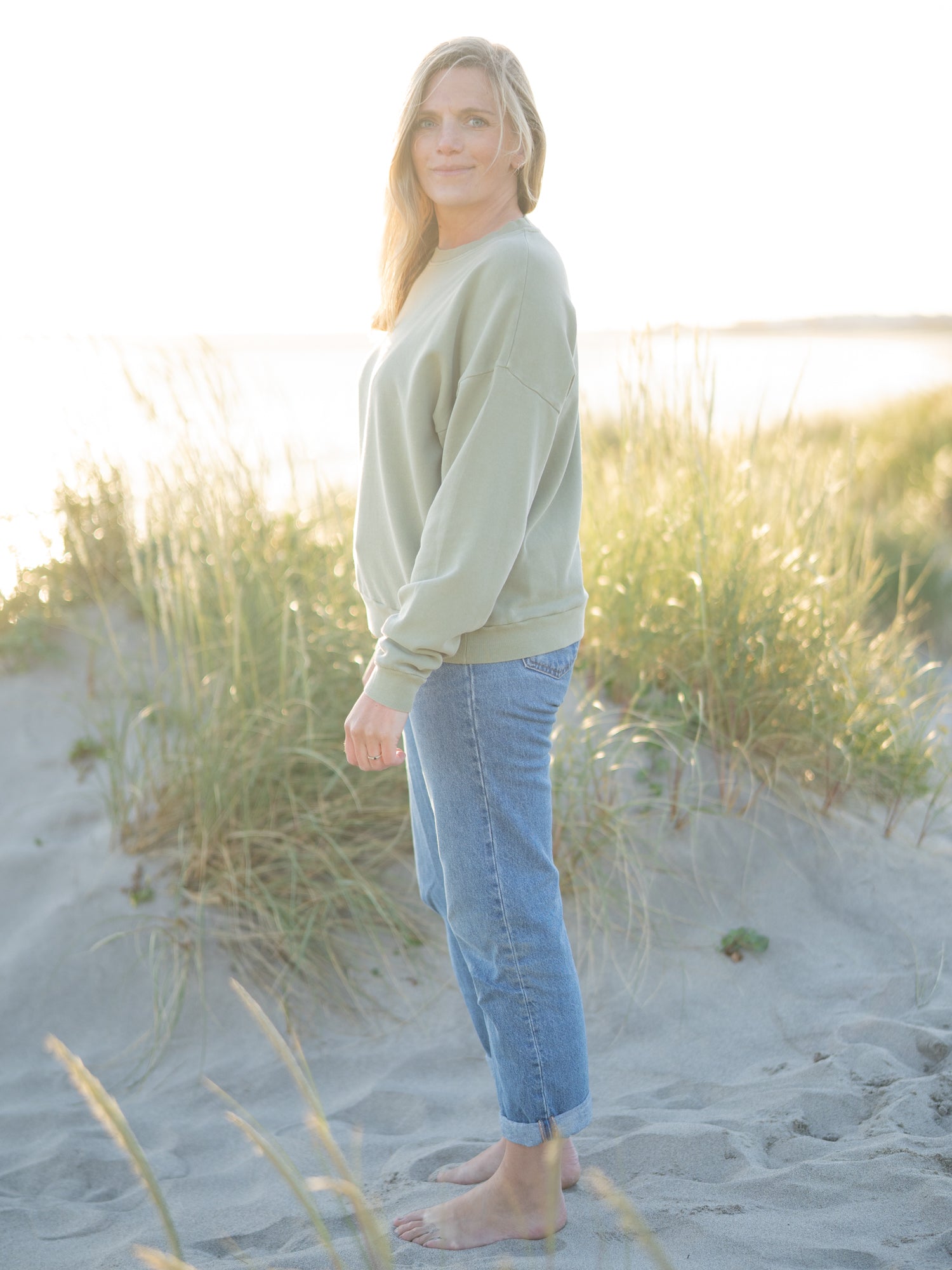 Frauen Oversize Pullover - Natural Dye grün