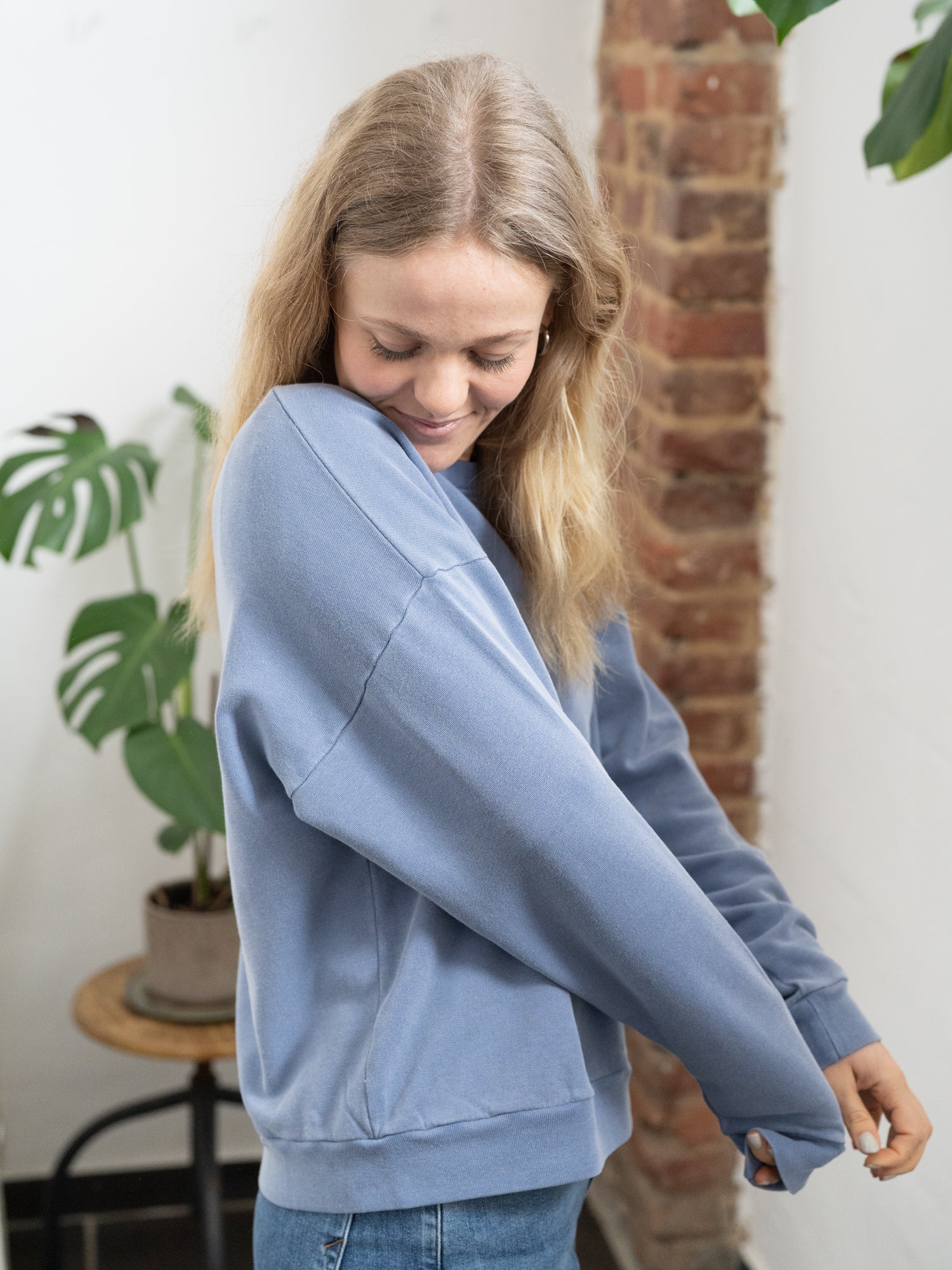 Frauen Oversize Pullover - Natural Dye blau