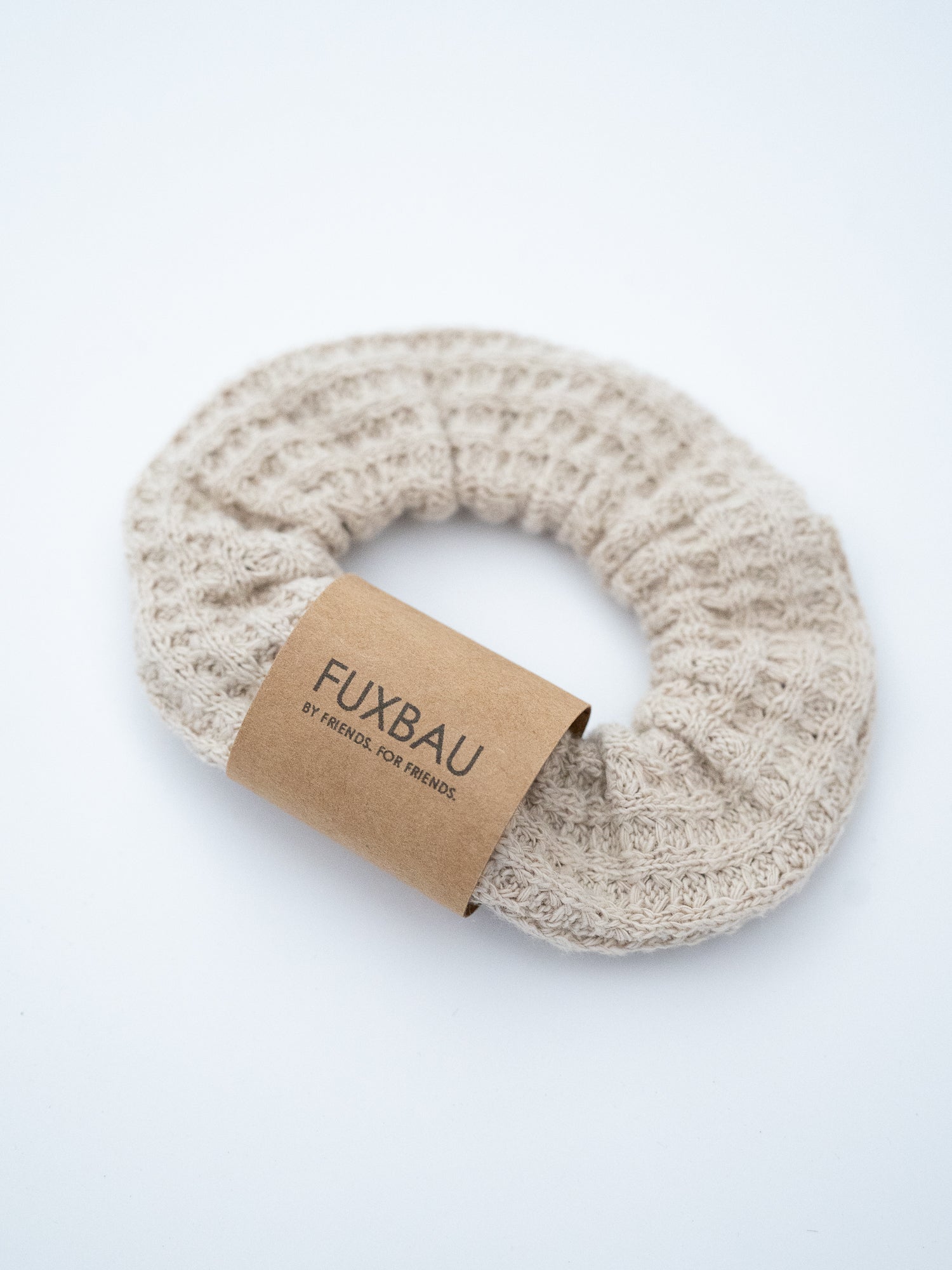 Waffelstrick Scrunchie - beige