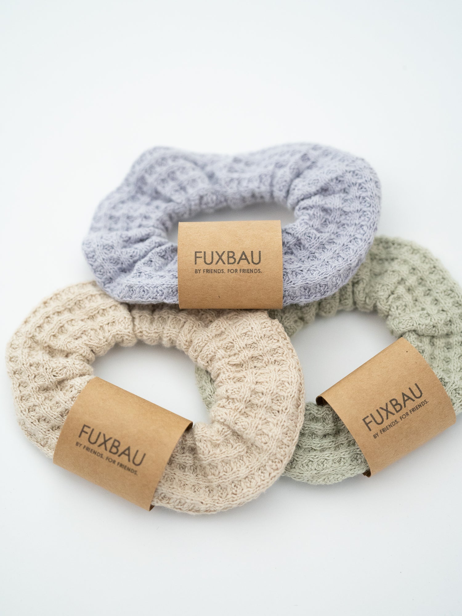 Waffelstrick Scrunchie - salbei