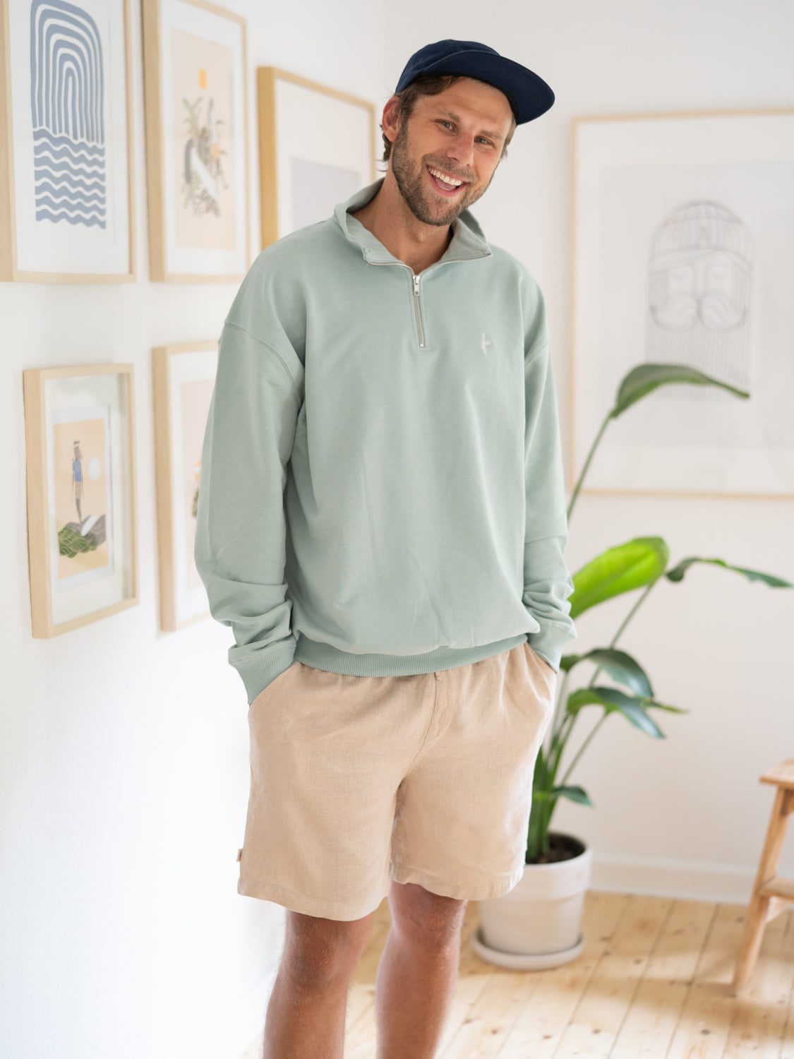 fux Half Zip Sweater - mint