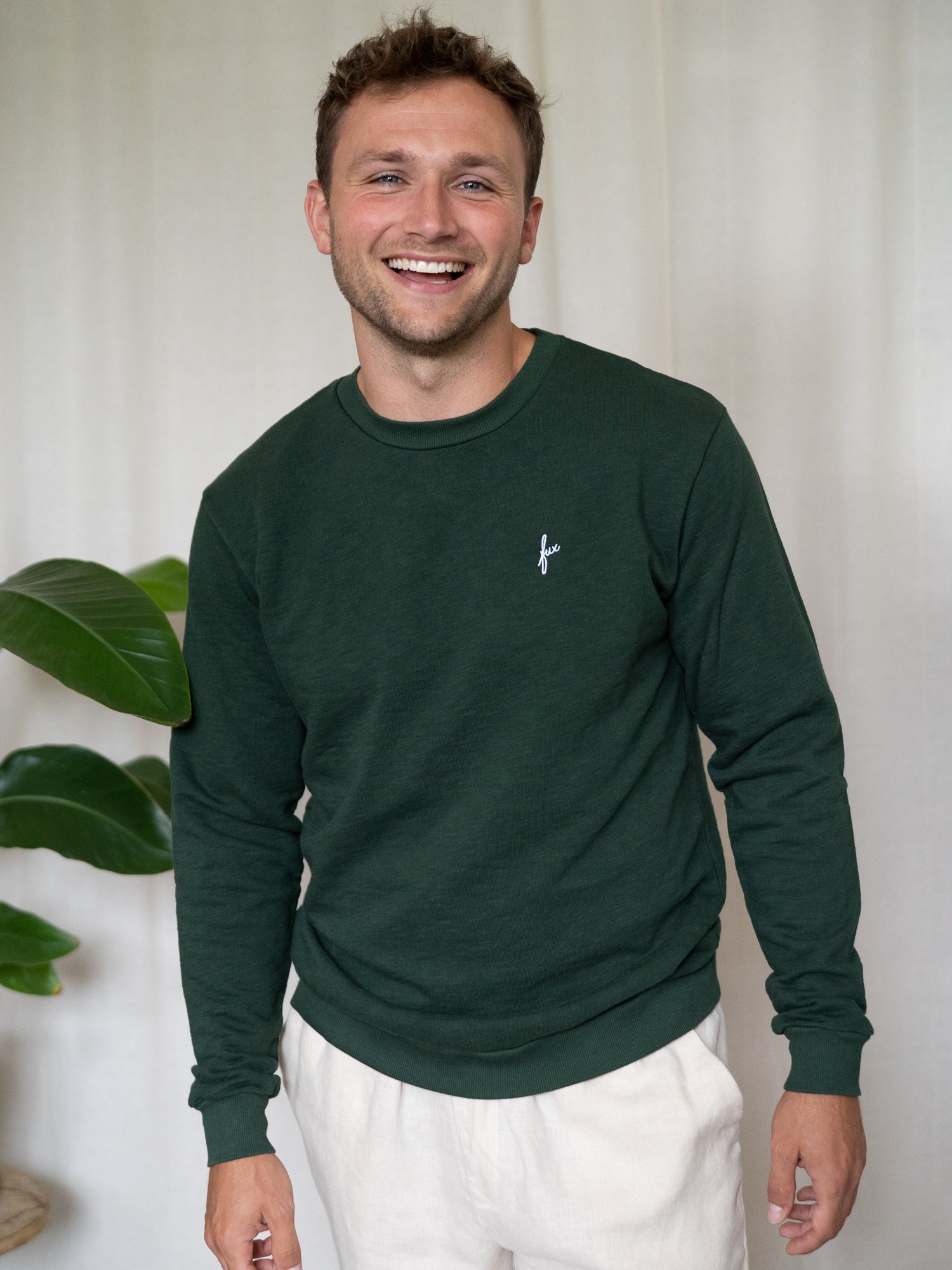 Männer fux Sweater - grün meliert