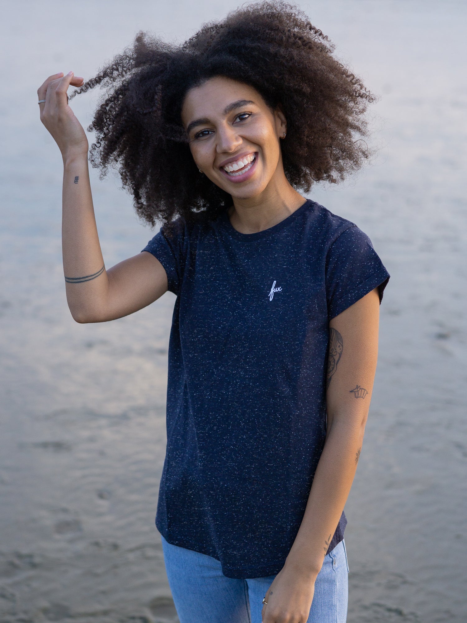 Frauen fux T-Shirt - navy neps