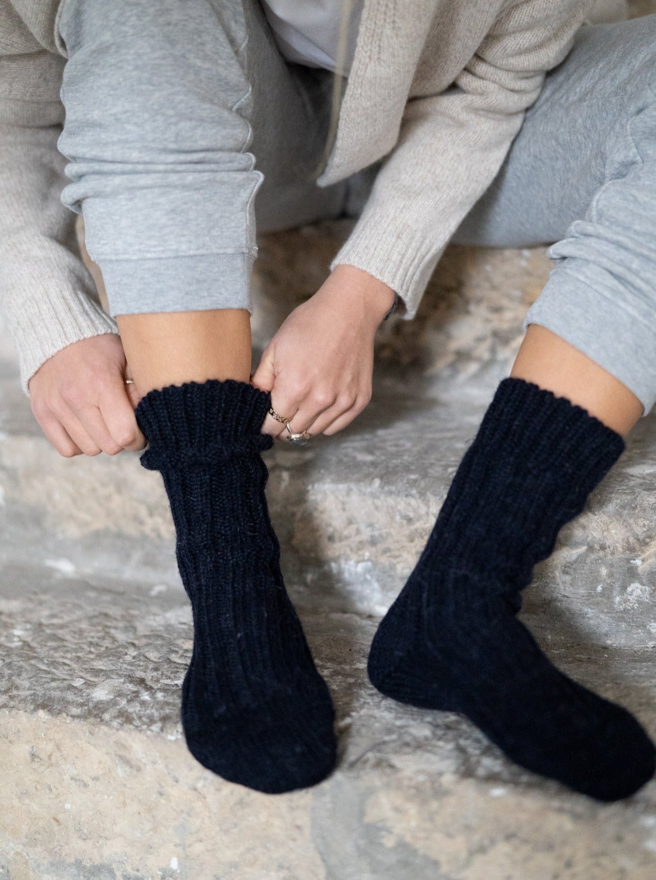 Wollsocken - navy