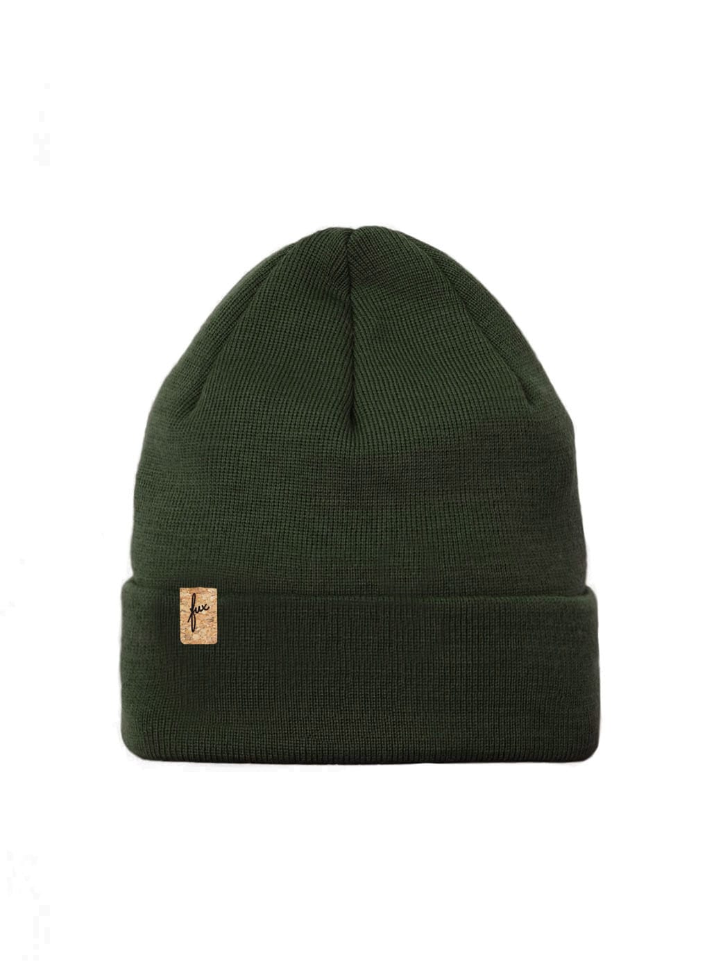 Merino Kork Beanie - waldgrün