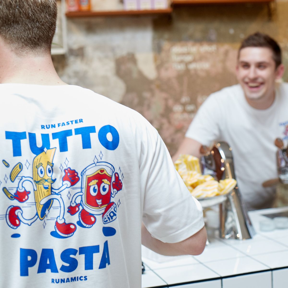 Tutto Pasta T-Shirt, Biobaumwolle, unisex, weiß