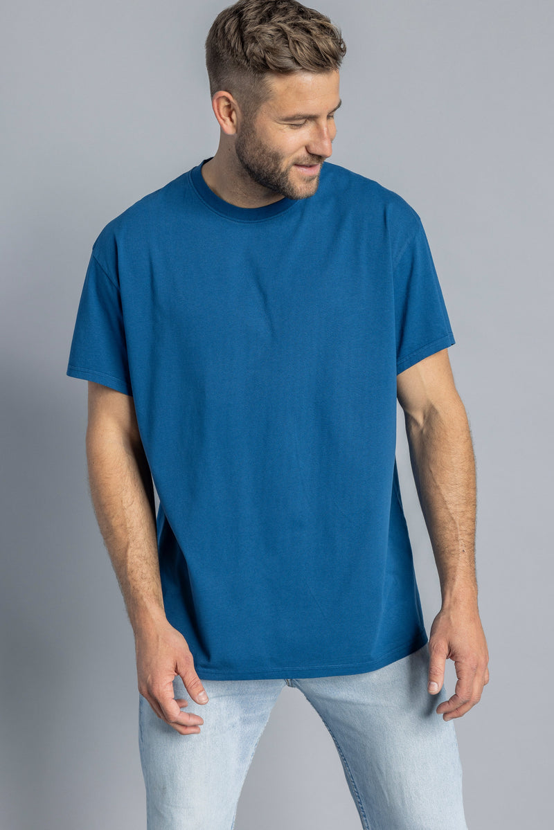 Recycled Cotton T-Shirt OVERSIZED, Atlantikblau